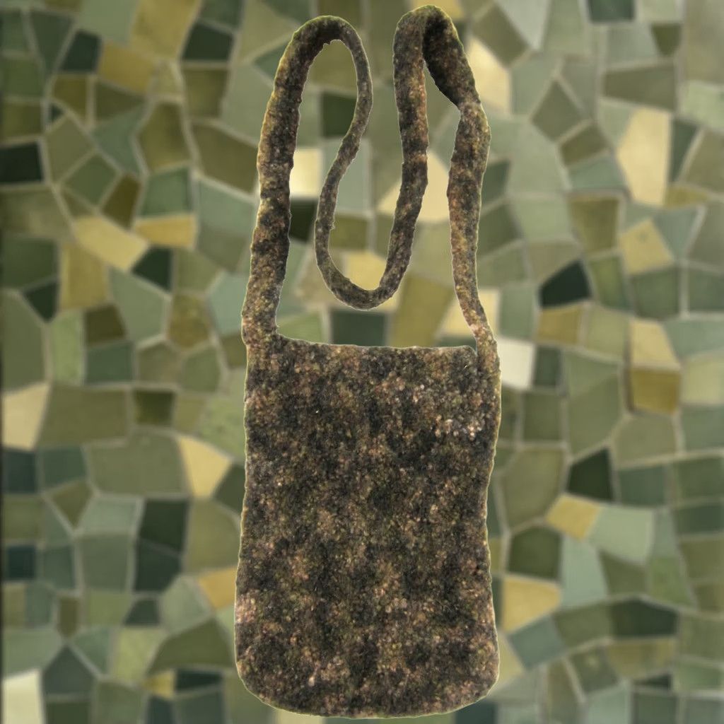 Vintage Vintage Handmade 100% Boiled Wool Brown Green Crossbody Satchel Purse Size ONE SIZE - 1 Thumbnail
