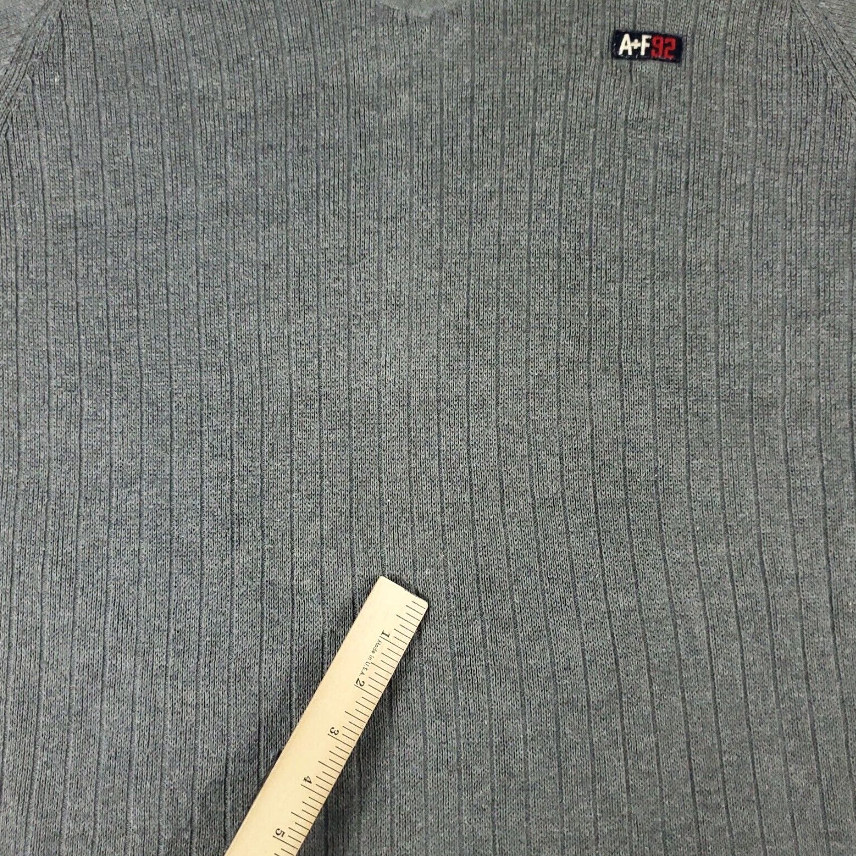 Abercrombie & Fitch Abercrombie Fitch Mens XL Gray V Neck Pullover Sweatshirt Size US XL / EU 56 / 4 - 4 Thumbnail