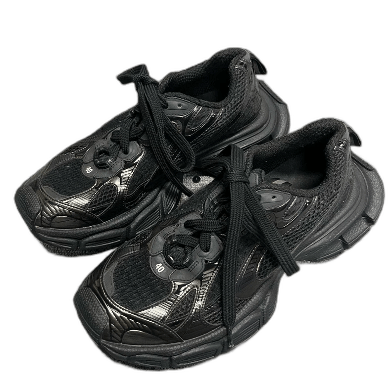 Balenciaga Balenciaga Black Mesh Low Top Sneakers Size US 7 / EU 40 - 1 Thumbnail