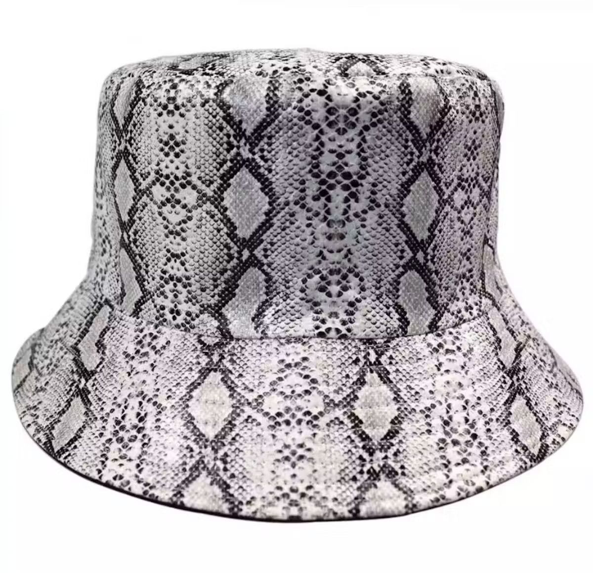 image of Vintage Snake Skin Print Bucket Hat in Snakeskin, Men's
