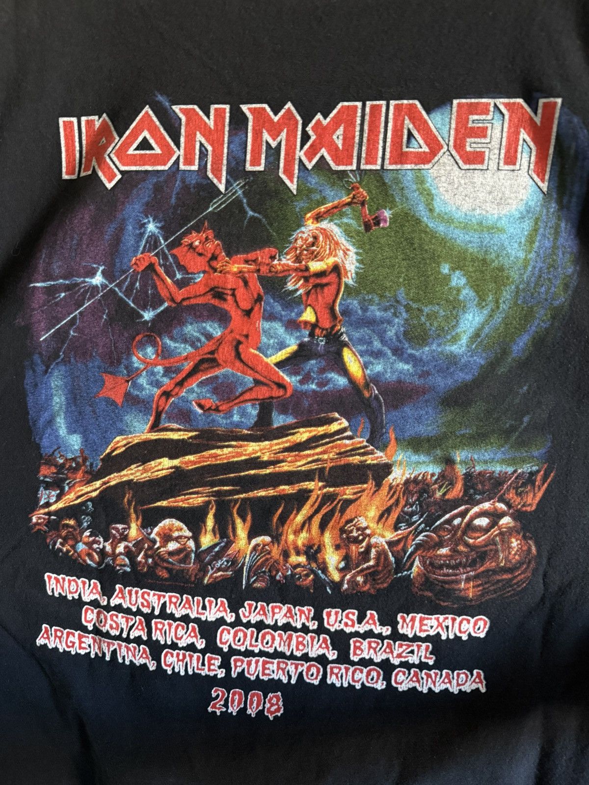 Band Tees Iron Maiden 2008 Vintage Band Concert Tee Size US XXL / EU 58 / 5 - 4 Thumbnail