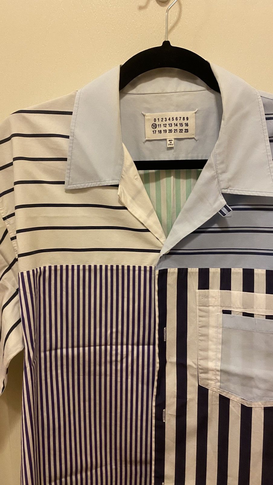 Maison Margiela Maison Margiela Patchwork Stripe Shirt Size 41 Made in Italy Size US L / EU 52-54 / 3 - 8 Thumbnail