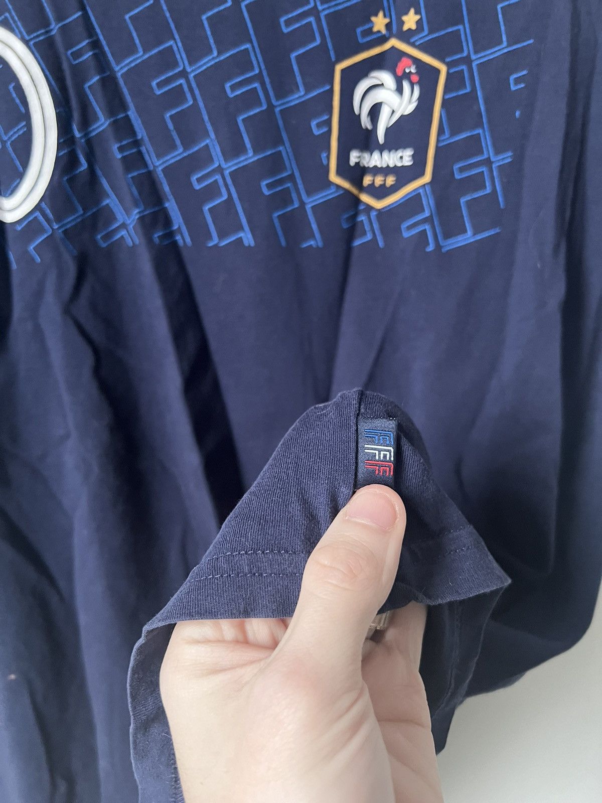 Nike × Vintage Vintage Navy Mbappe FFF Jersey Size US S / EU 44-46 / 1 - 3 Thumbnail