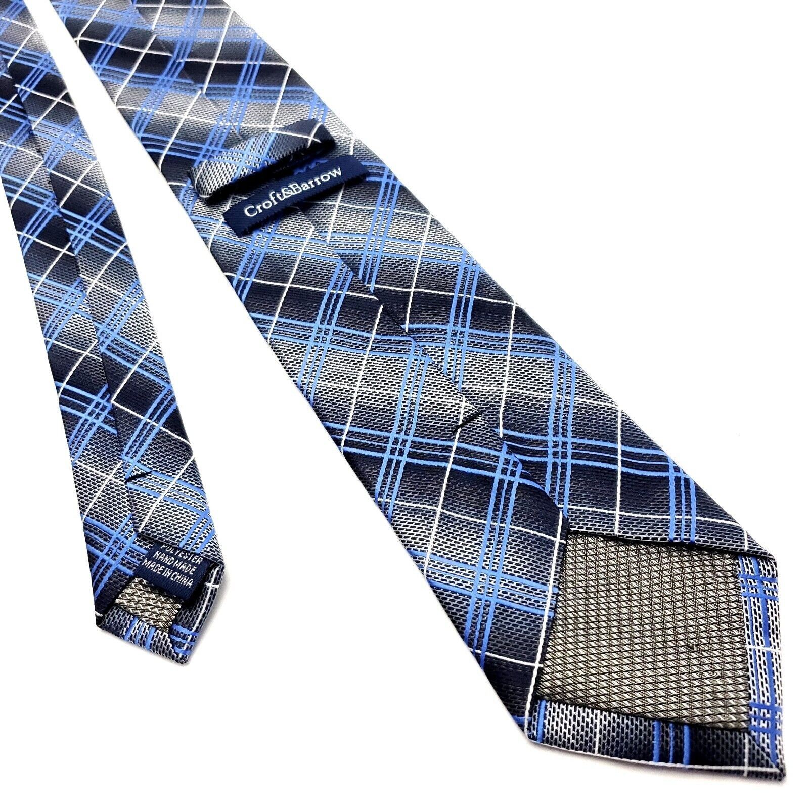 Croft & Barrow Croft & Barrow Blue Black Polyester Tie Woven Wide Regimenta Size ONE SIZE - 3 Thumbnail