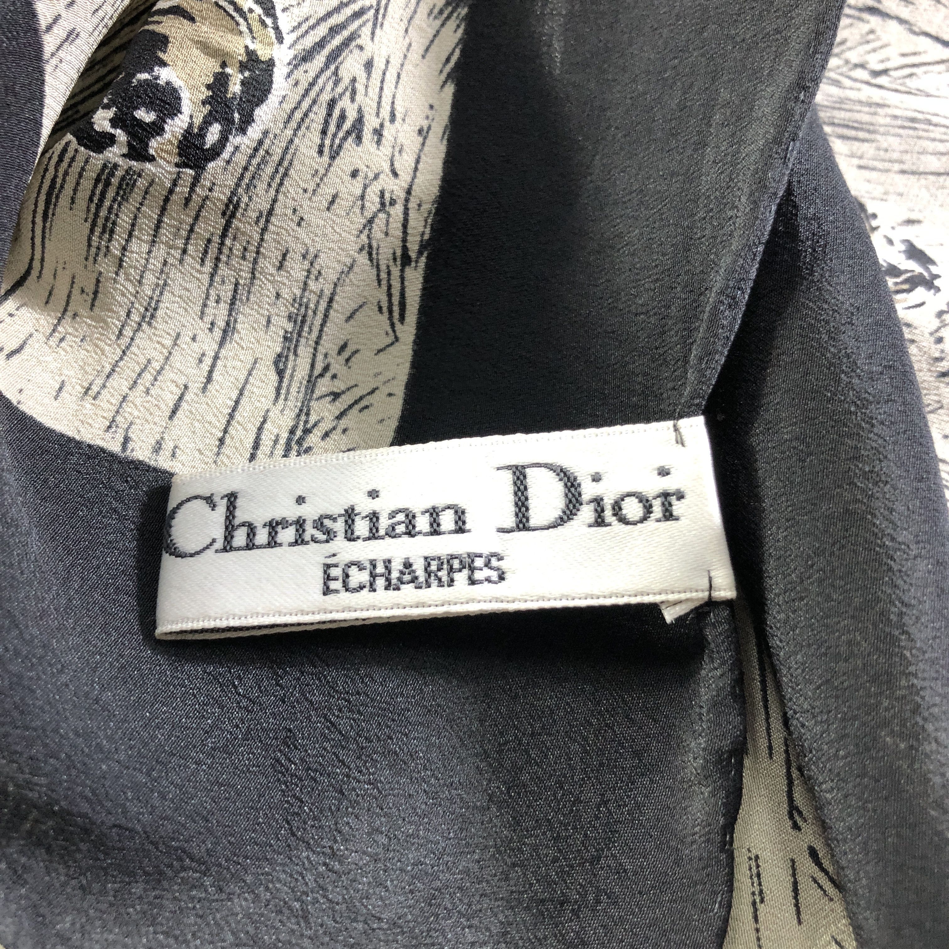 Christian Dior Monsieur Christian Dior Floral Hand Rolled Silk Scarf M1162 Size ONE SIZE - 6 Thumbnail