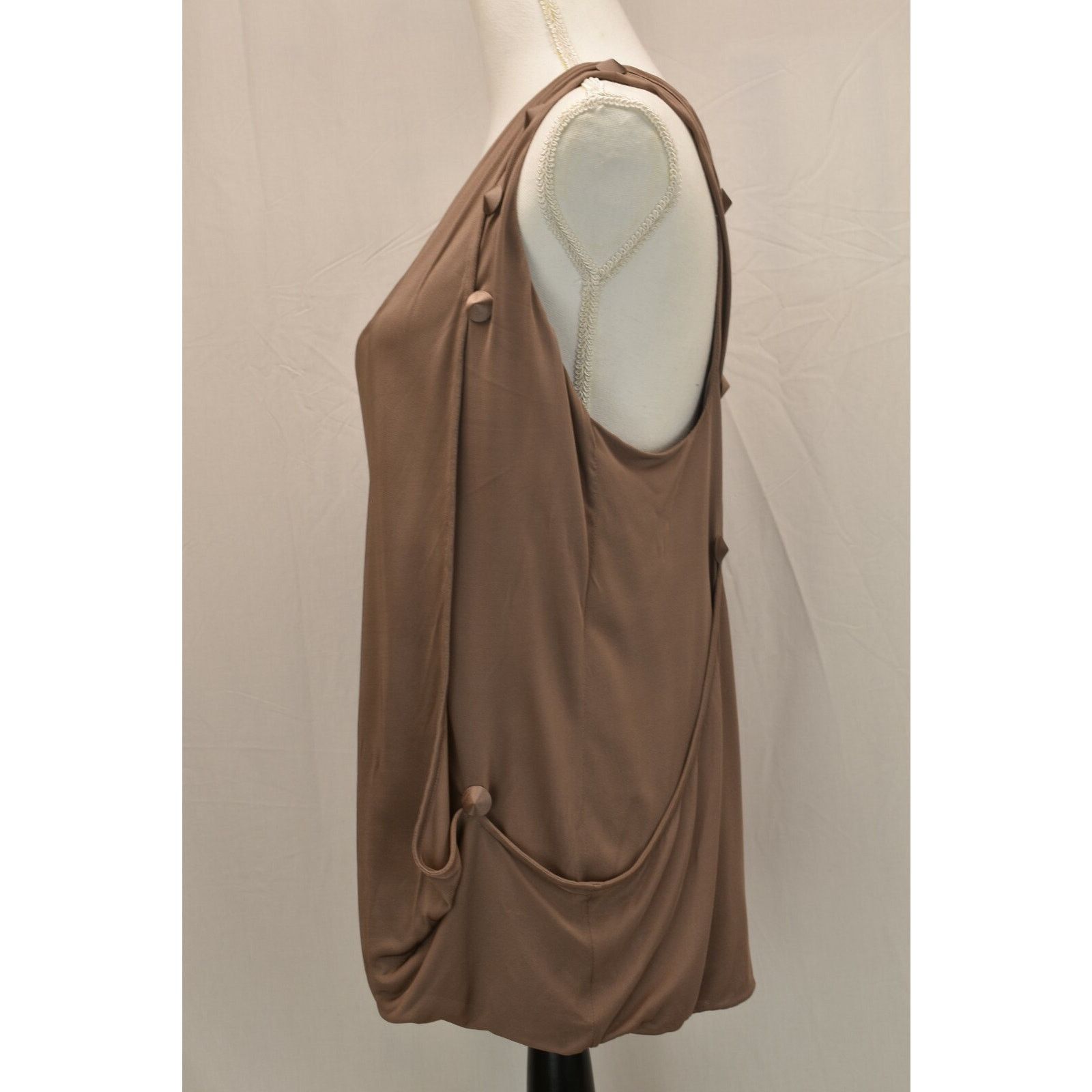 Versace VERSACE BEIGE VISCOSE ONE SHOULDER TOP BLOUSE 44 8 ITALY Size M / US 6-8 / IT 42-44 - 5 Thumbnail