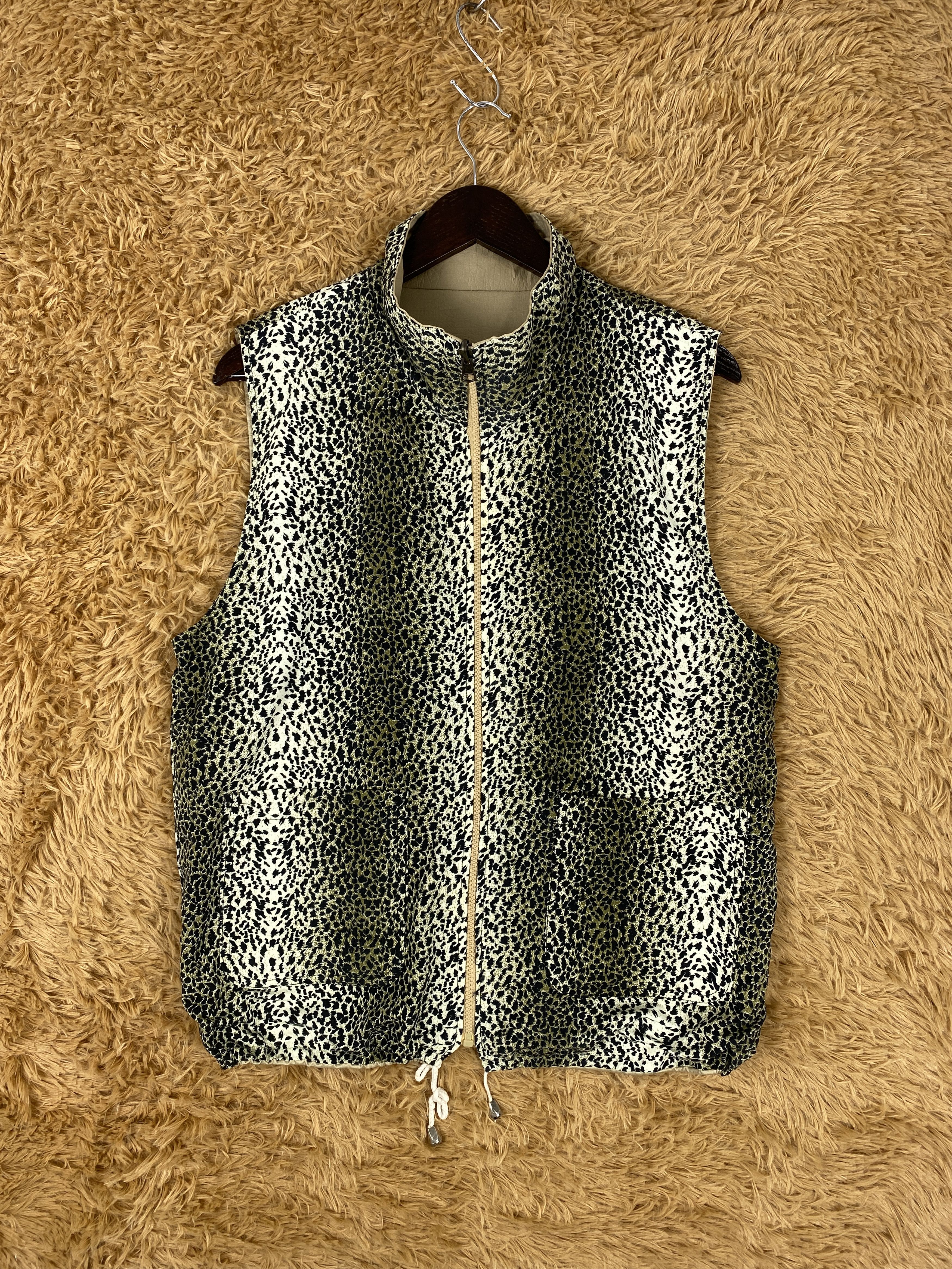 image of Vintage Paris Leopard Pattern Reversible Vest, Men's (Size Small)