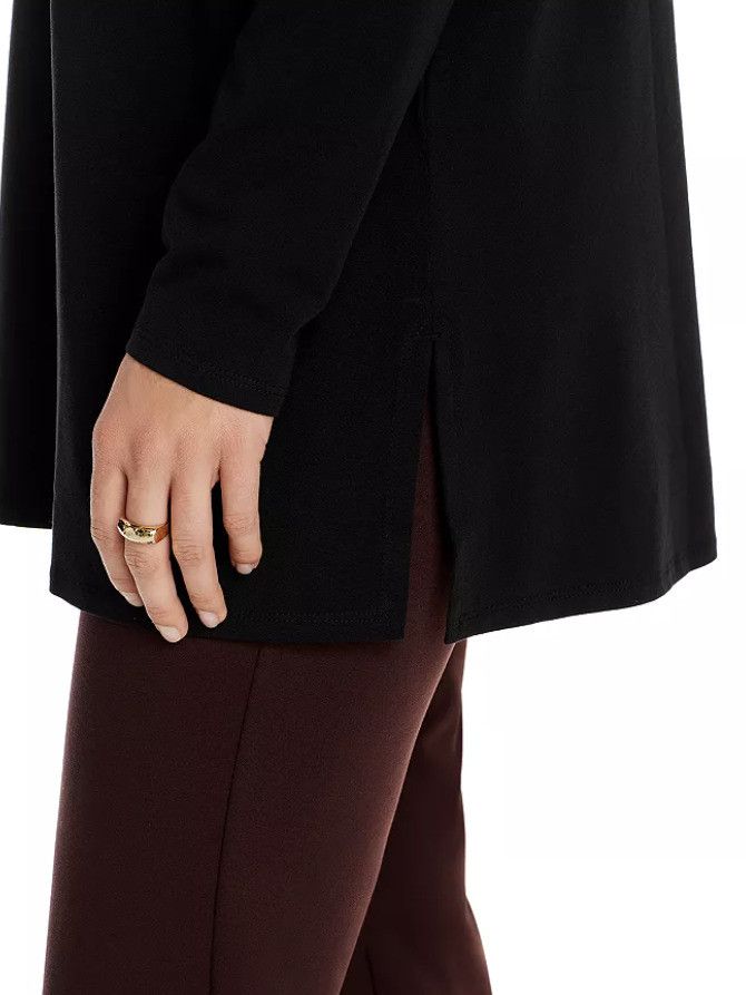Eileen Fisher Eileen Fisher Crewneck Tunic Tee Black ( S ) Size S / US 4 / IT 40 - 2 Thumbnail