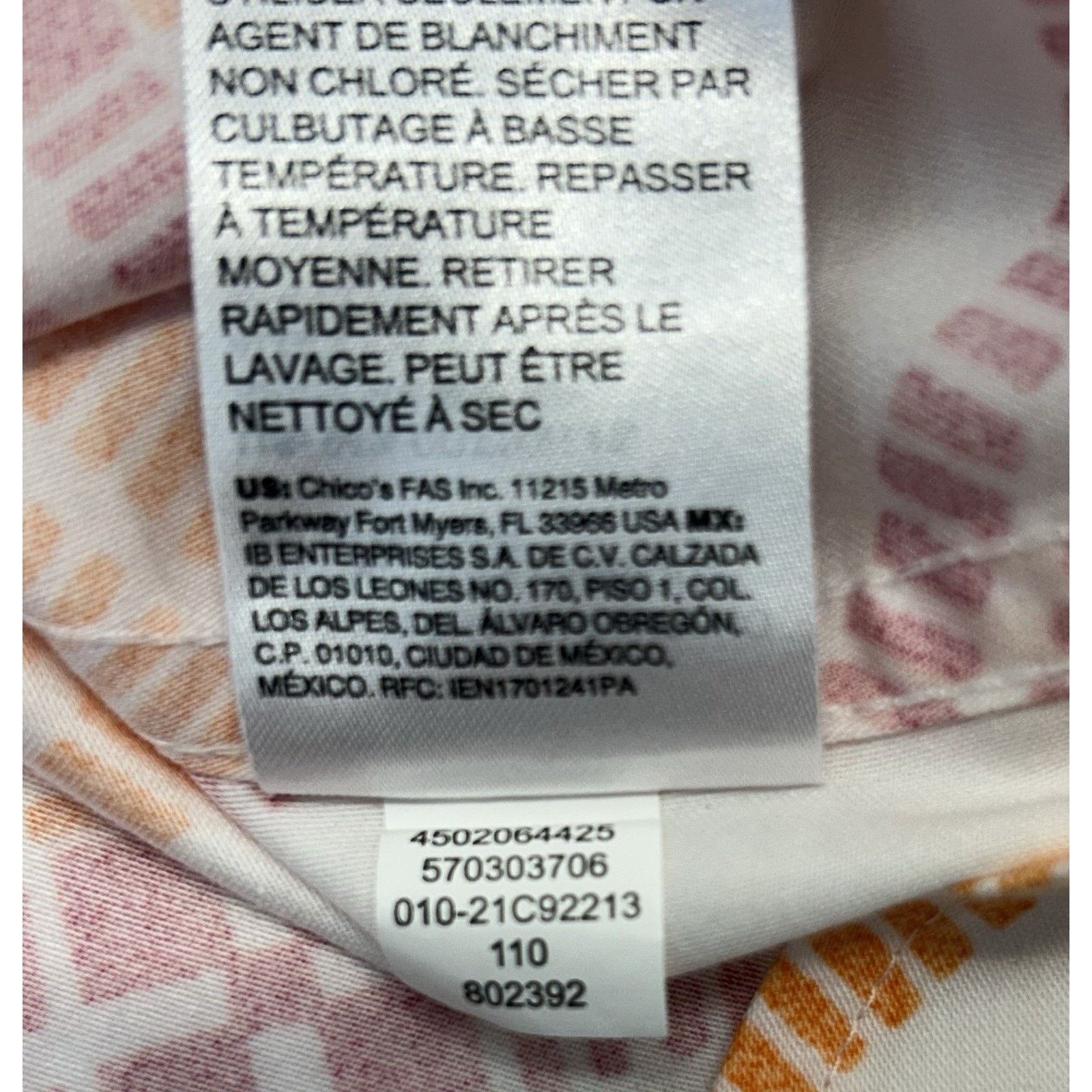 Chicos Chico's Summer White Blouse Pink Orange Sz00 US 0/2 Size XS / US 0-2 / IT 36-38 - 11 Thumbnail