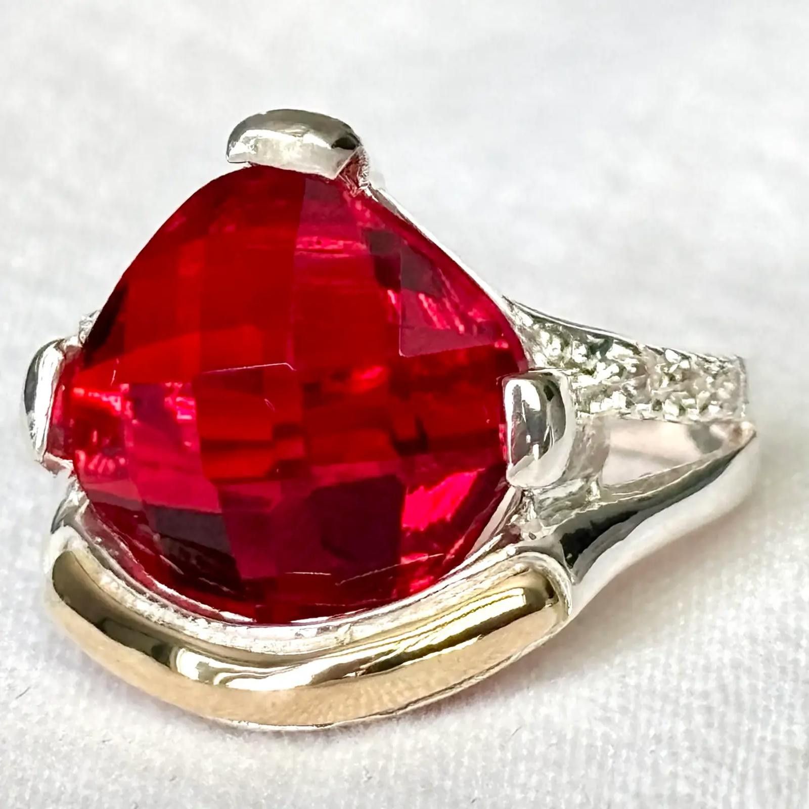 Other Red Flame Ring – 925 Sterling Silver & 10K Gold-Laminated Size ONE SIZE - 4 Thumbnail