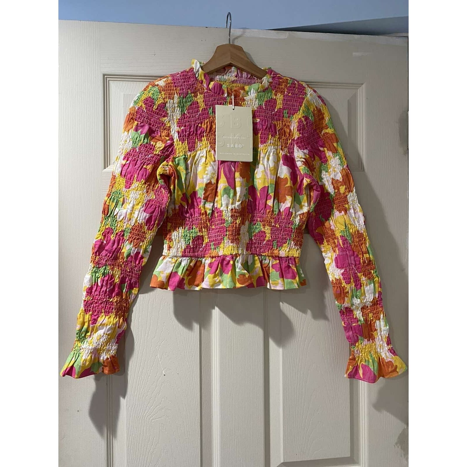 & Other Stories SABO Mica Shirred Women Top Multicolor Cotton Size L A003300 Size L / US 10 / IT 46 - 3 Thumbnail