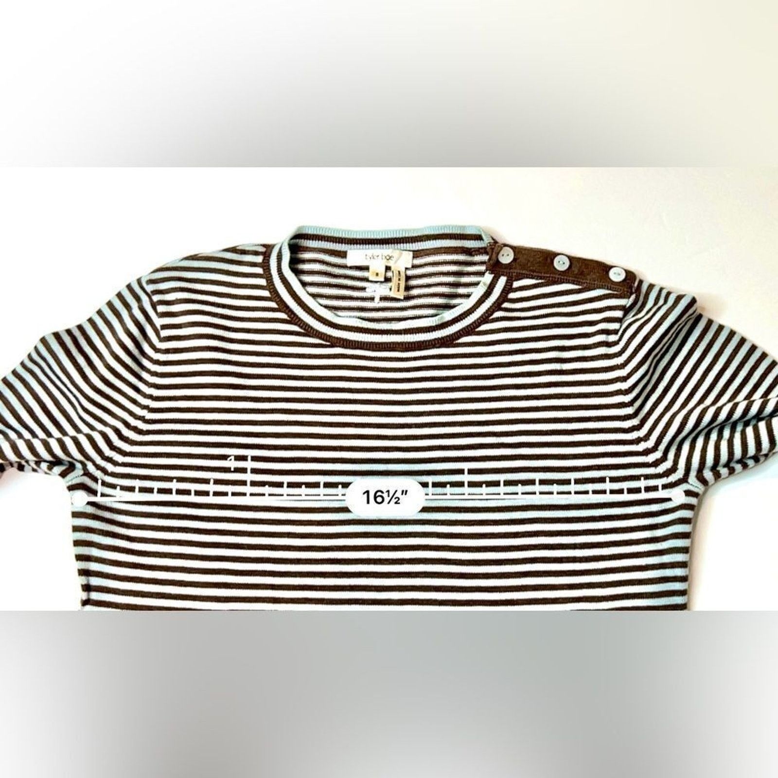 Other Tyler Böe Silk Blend Blue Brown Rib Sweater SMALL $229 Size S / US 4 / IT 40 - 5 Thumbnail