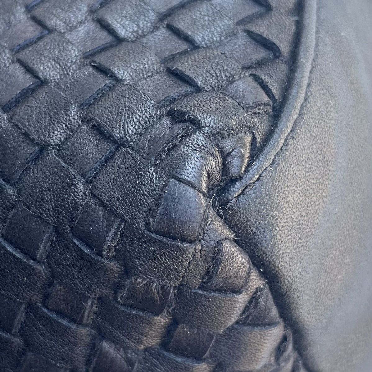 Leather Black Leather Woven Shoulder Bag Like Bottega Vaneta Size ONE SIZE - 12 Thumbnail