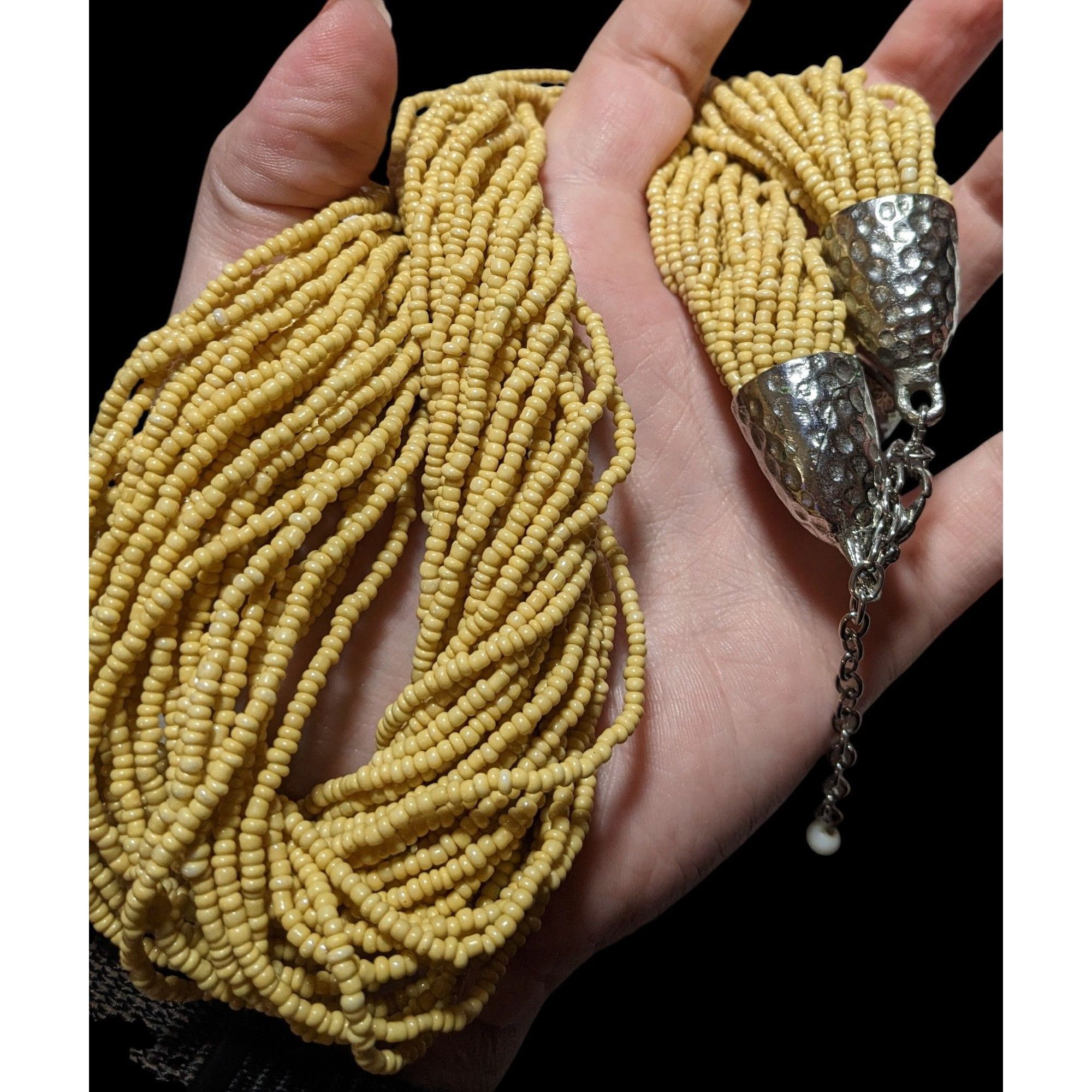 Other Retro Champagne Beaded Glass Torsade Necklace Size ONE SIZE - 3 Thumbnail