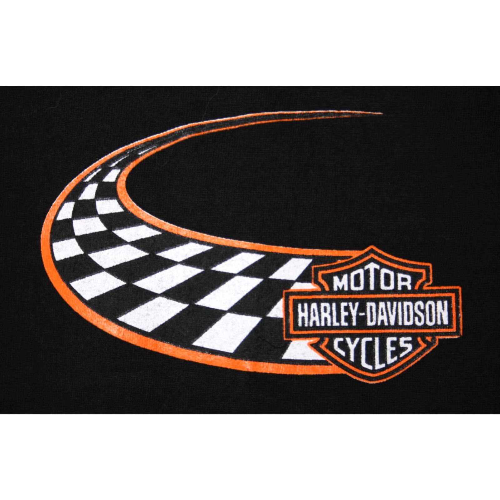 Harley Davidson HARLEY-DAVIDSON H-D Motorsports Checkered Race Track Graphic T-Shirt Sz. L Shirt Men Black Cotton Crew Neck Short Sleeve Vintage Style Size US L / EU 52-54 / 3 - 3 Thumbnail