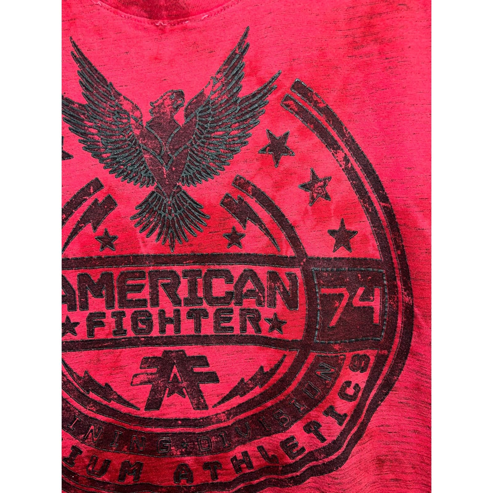 American Apparel American Fighter Shirt Freemont Red Graphic XL Y2K 2000s Size US XL / EU 56 / 4 - 4 Thumbnail