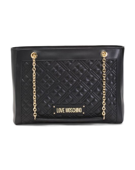 Love Moschino Love Moschino Borsa Quilted Tote Chain Shoulder Bag Black Size ONE SIZE - 1 Thumbnail