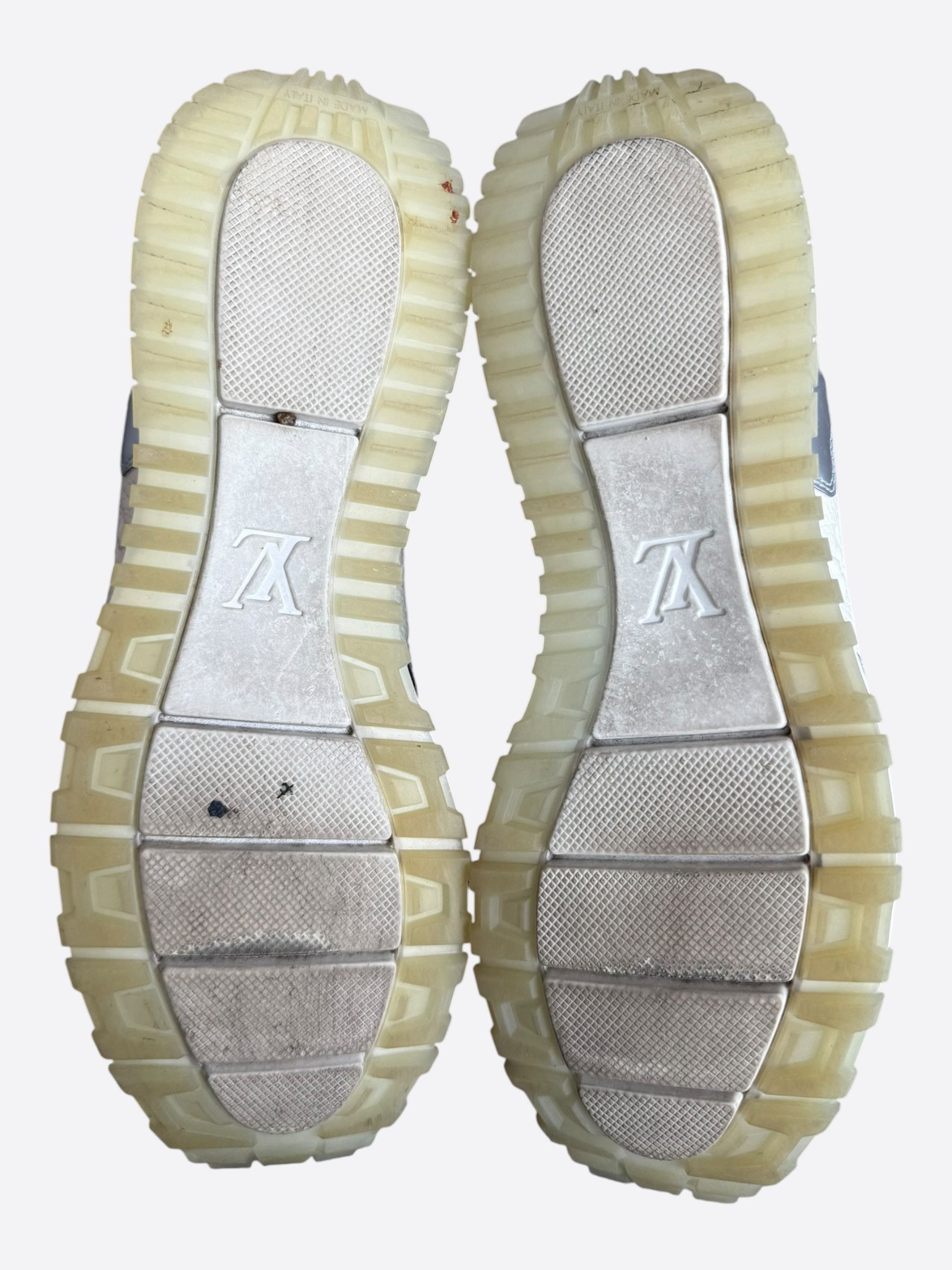 Louis Vuitton White & Silver Monogram Taurillon Run Away Sneakers Size US 8 / EU 41 - 7 Thumbnail
