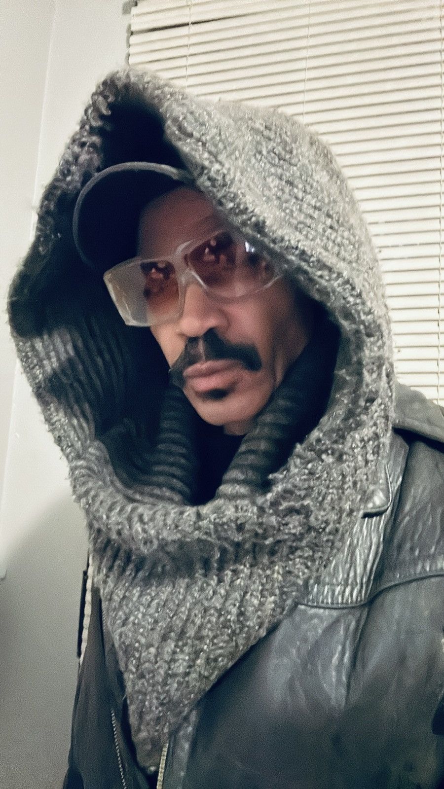 Zara Zara Man Dark Gray Knit Hood Scarf Size ONE SIZE - 3 Thumbnail