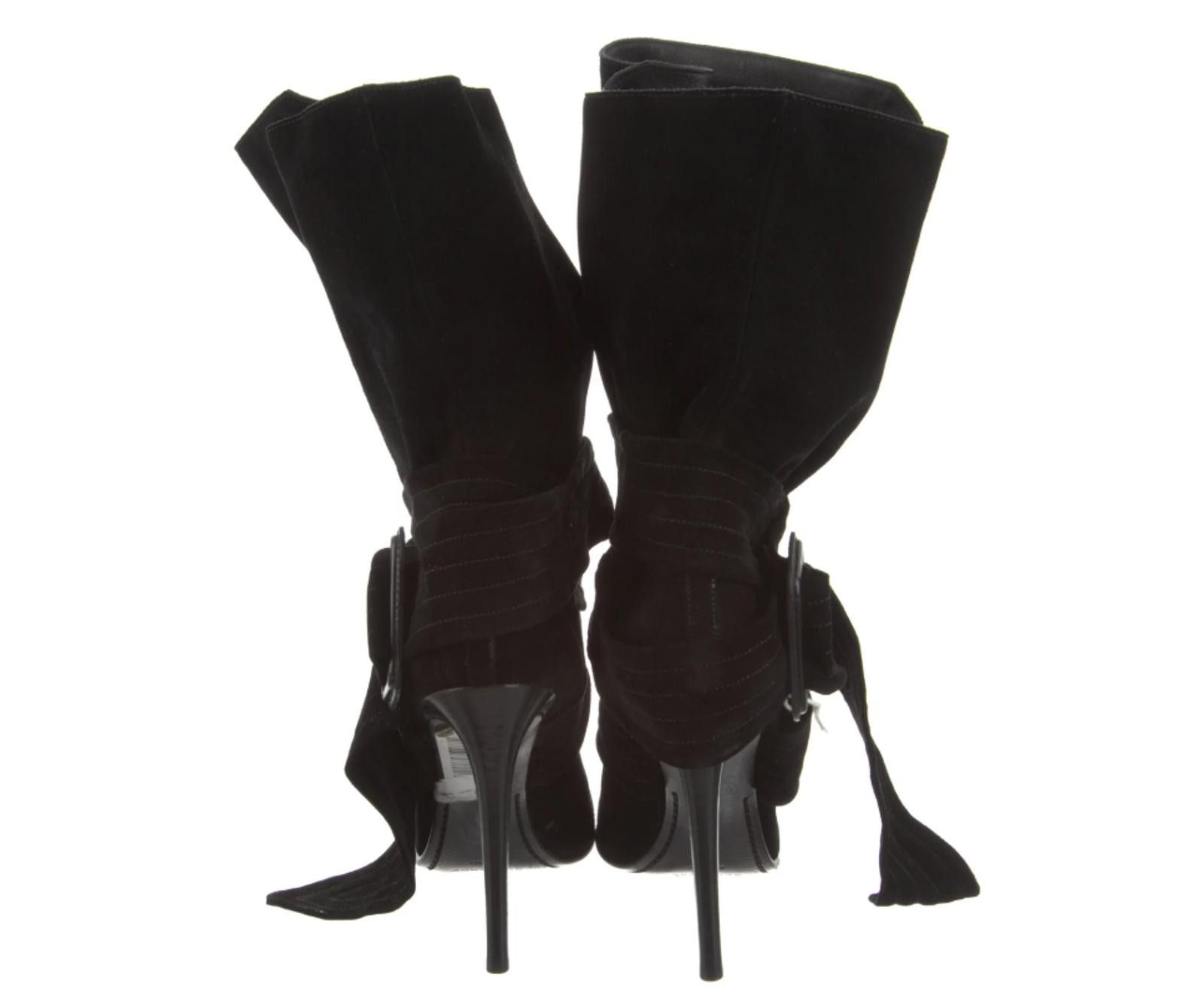 Burberry Burberry Suede Stiletto Ankle Boots w/buckle, Sz US8.5 Size US 8.5 / IT 38.5 - 4 Thumbnail