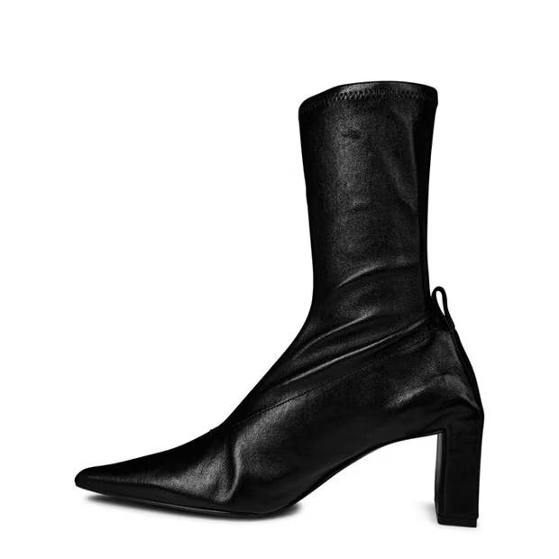 Jil Sander o1g2r1mq1024 Heeled Sock Boots in Black Size US 9 / IT 39 - 2 Thumbnail