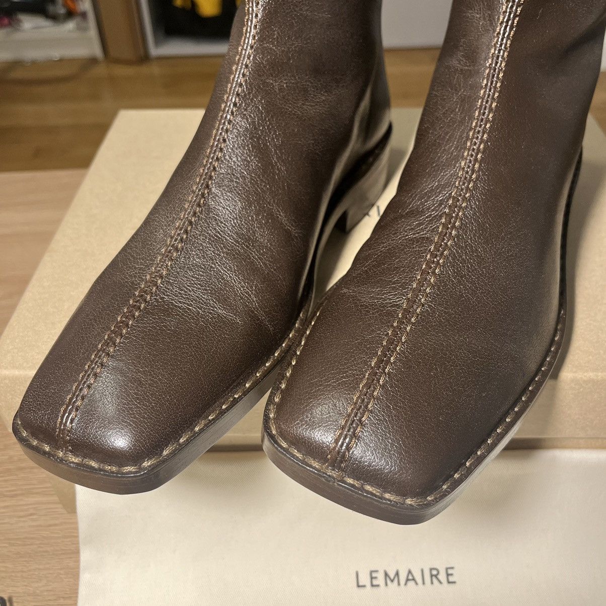 Lemaire Lemaire Piped Zipped Boots in Mushroom Size US 7 / EU 40 - 4 Thumbnail