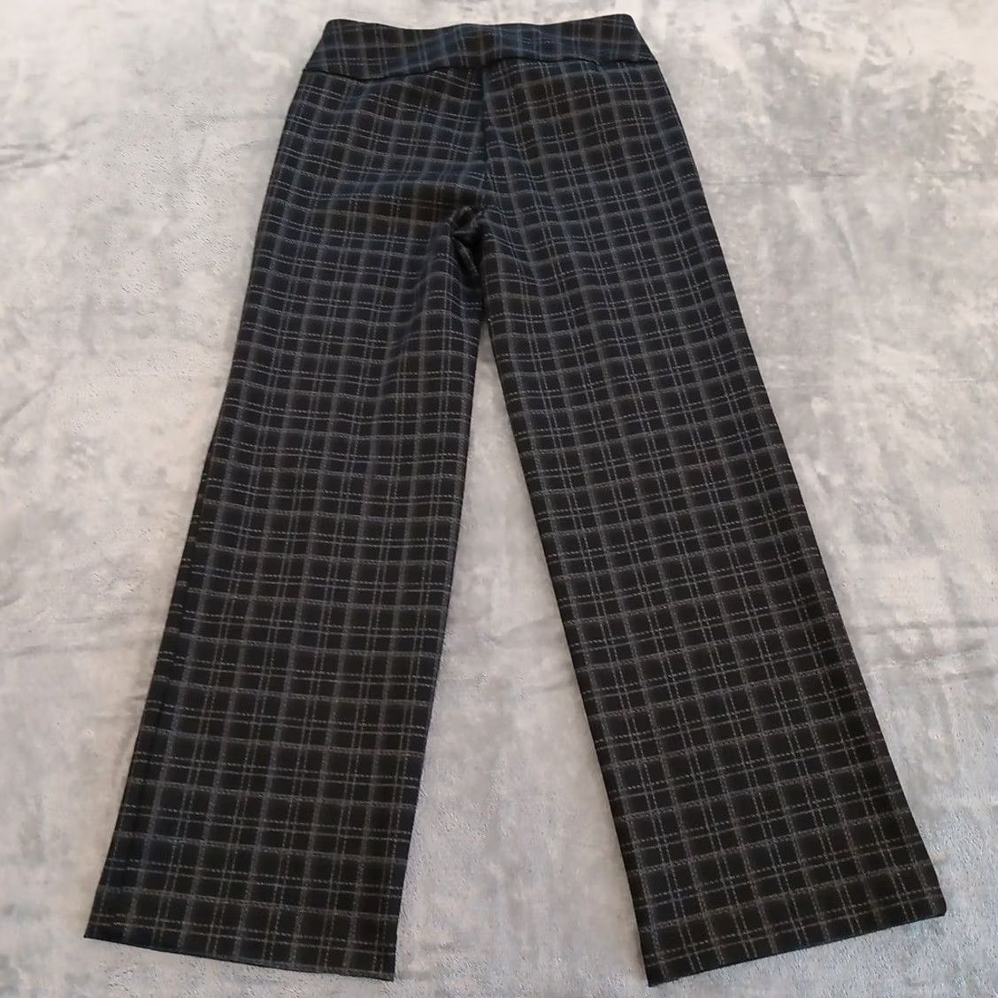 Vintage Zac & Rachel Pants Womens Small Gray Black Plaid Wide-Leg Pull On 30x29.5] Size 28" / US 6 / IT 42 - 6 Thumbnail