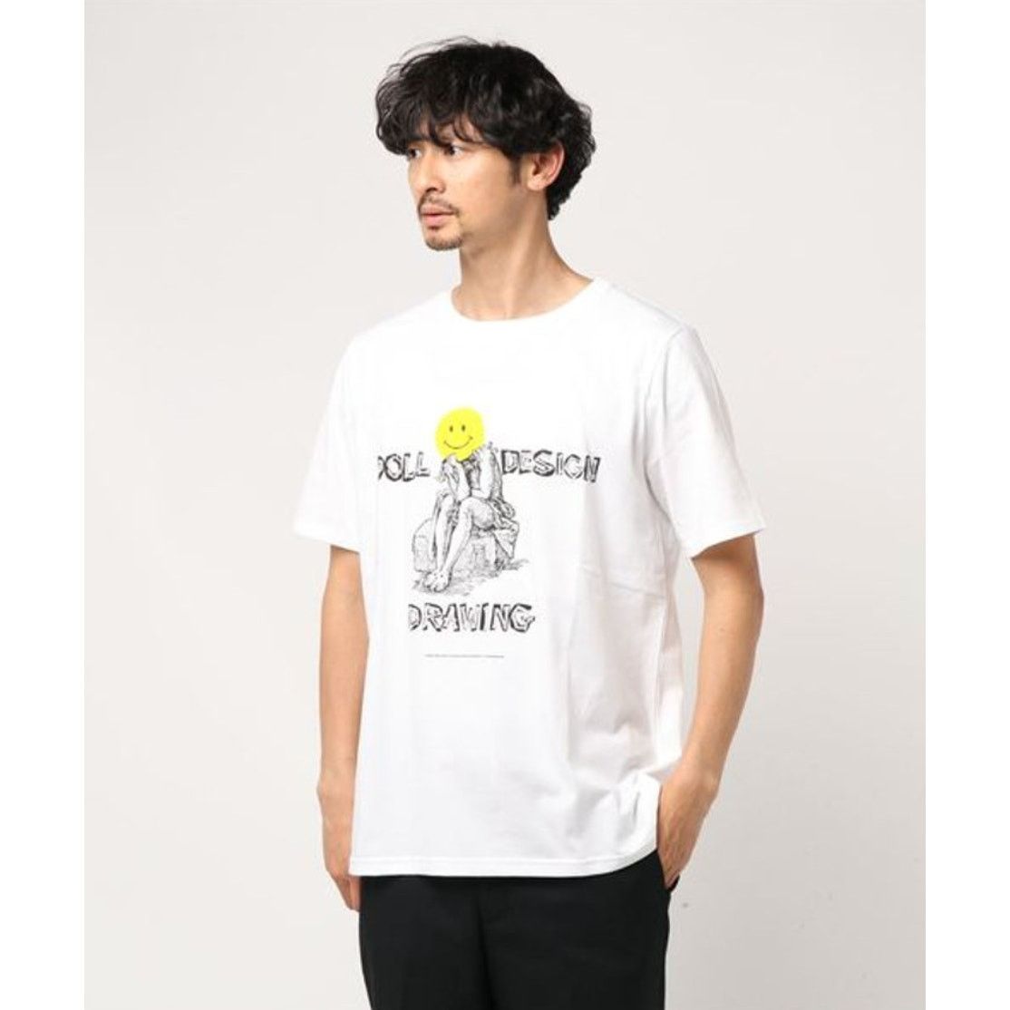 image of Number N Ine Number (N)Ine Smile Doll Design Drawing Tshirt Bi2Nt024 in White, Men's (Size Medium)