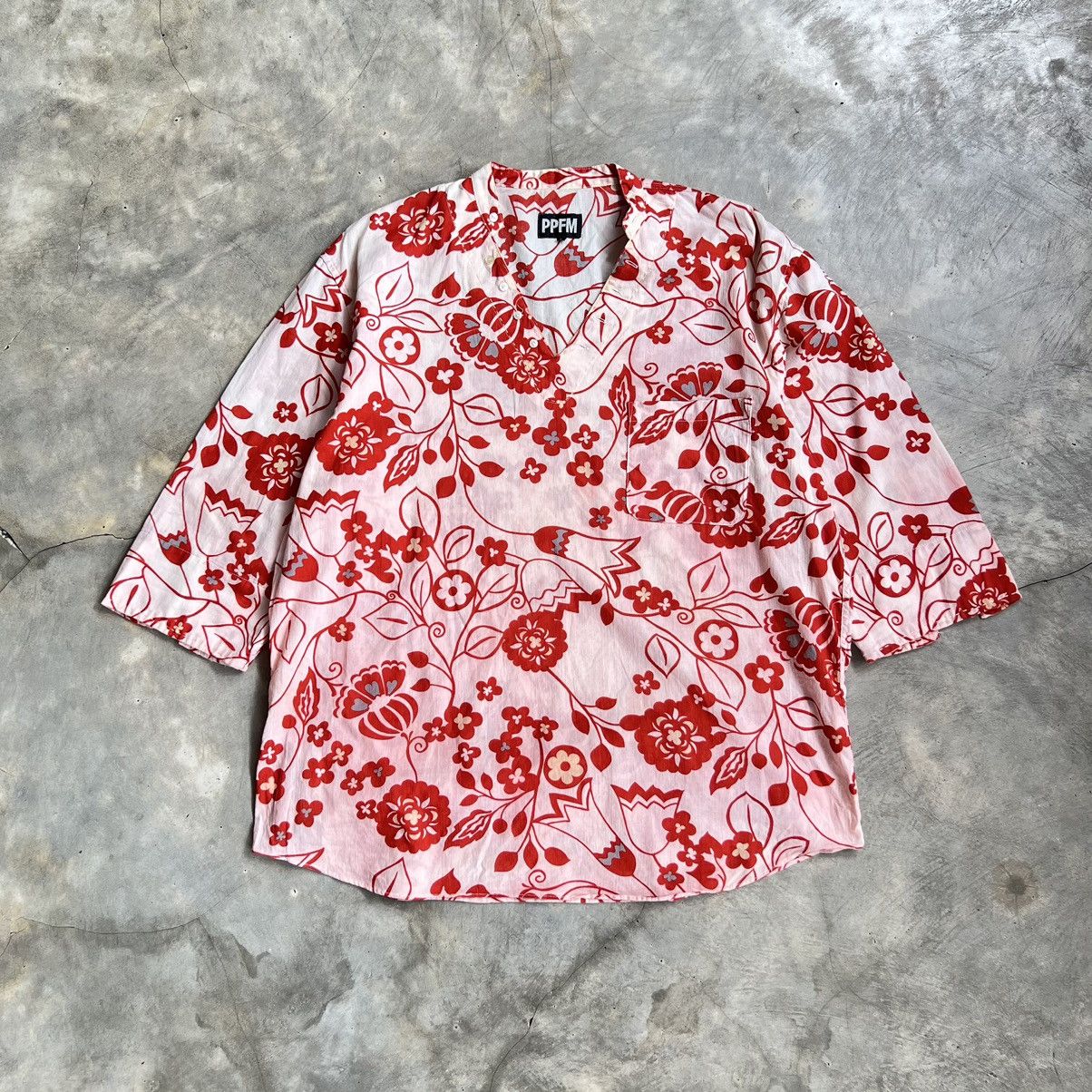 If Six Was Nine PPFM Floral Half Button Shirt Size US L / EU 52-54 / 3 - 1 Thumbnail
