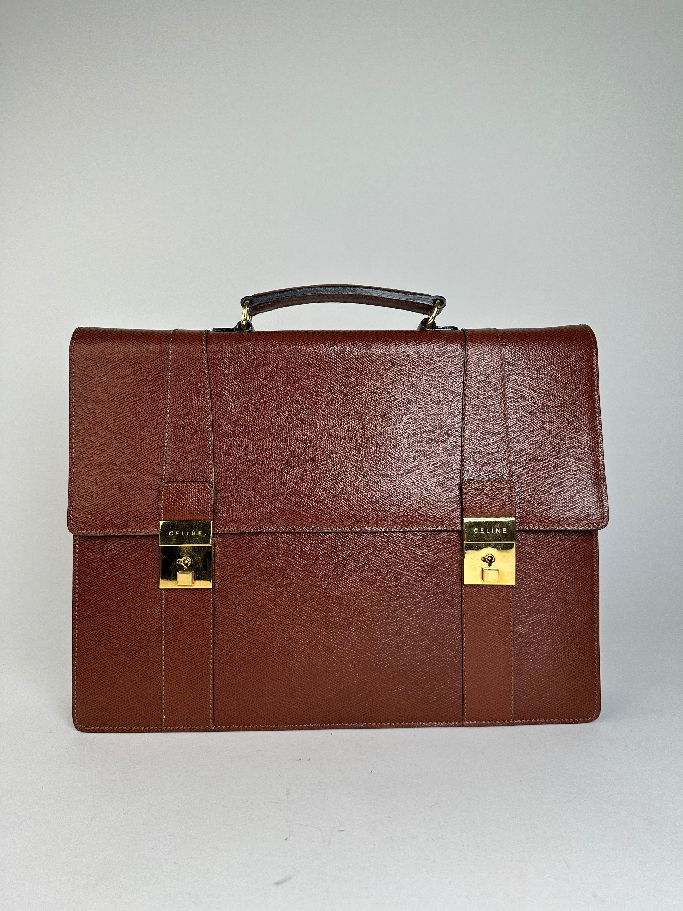 Celine Vintage Smooth Briefcase Brown Size ONE SIZE - 1 Thumbnail