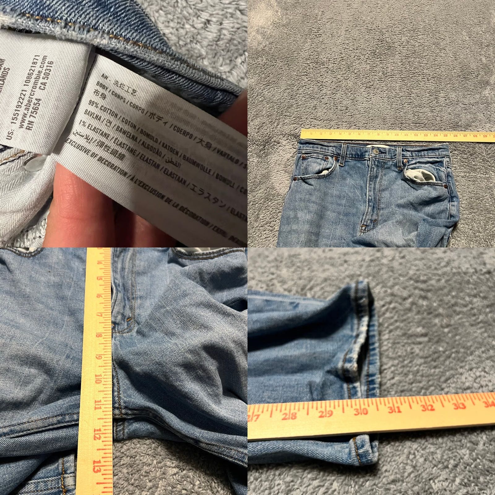 Abercrombie & Fitch VINTAGE Abercrombie & Fitch Jeans Womens Slim Straight Ultra High Rise Blue 29 Regular Womens 90s Stain Size 29" - 8 Thumbnail