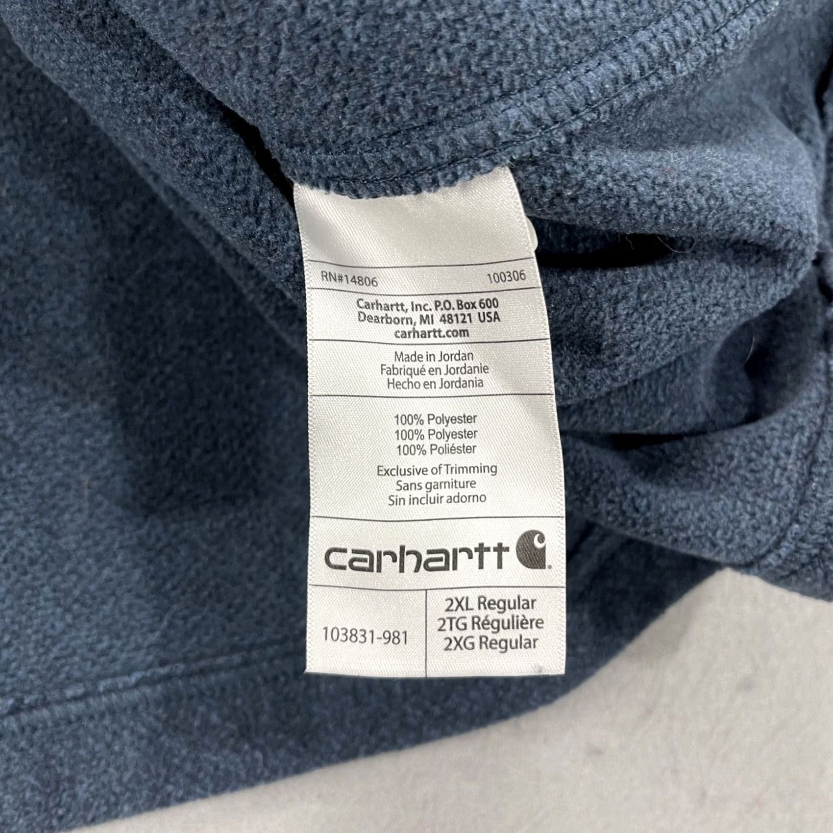 Carhartt Carhartt Jacket Mens 2XL Blue Gray Dalton Fleece Half Zip Pullover Workwear Jacket Mens 2XL Blue Size US XXL / EU 58 / 5 - 5 Thumbnail