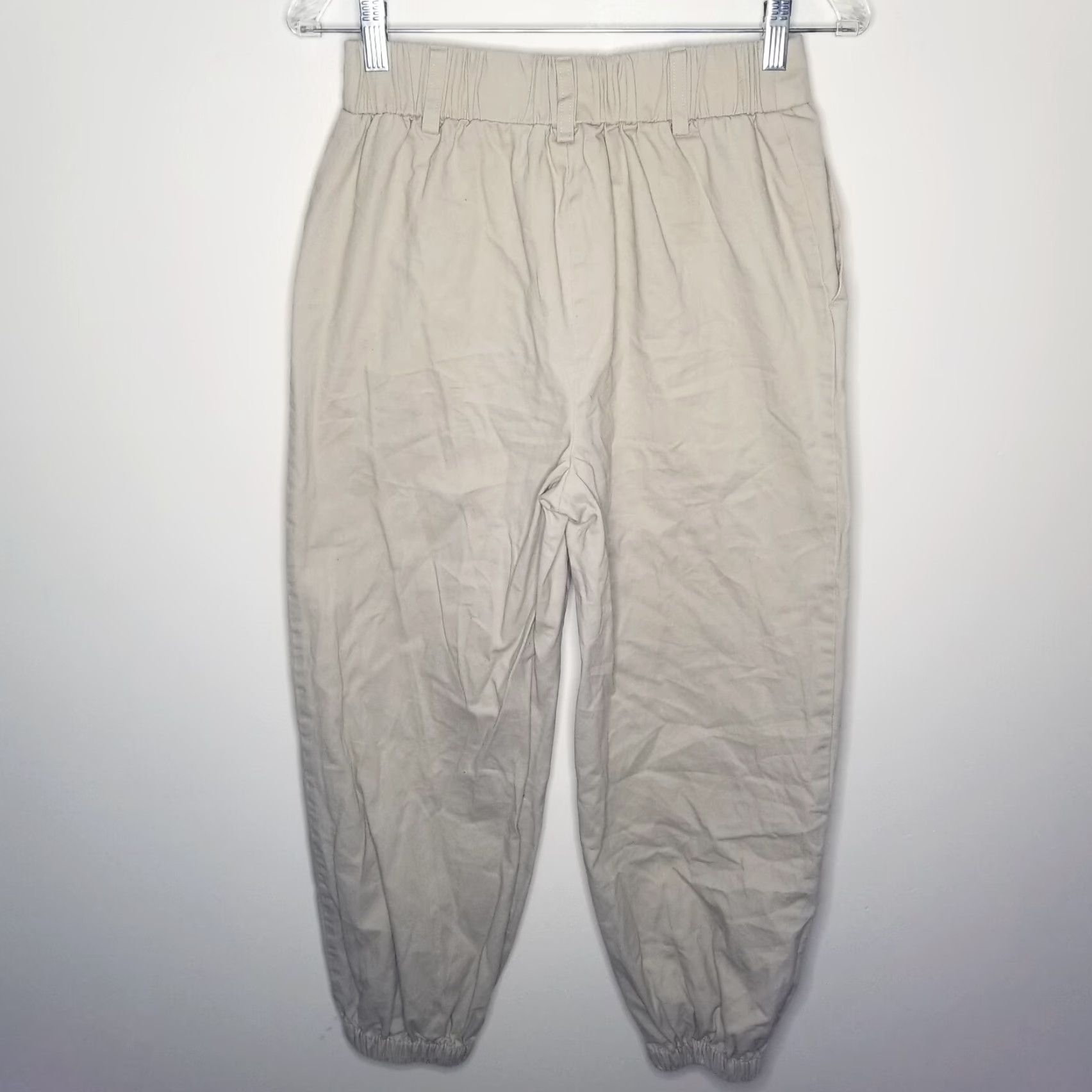 Forever 21 FOREVER 21 Womens Chino Dress Pants Size M Beige Loose Elastic Ankle Size 32" / US 10 / IT 46 - 6 Thumbnail