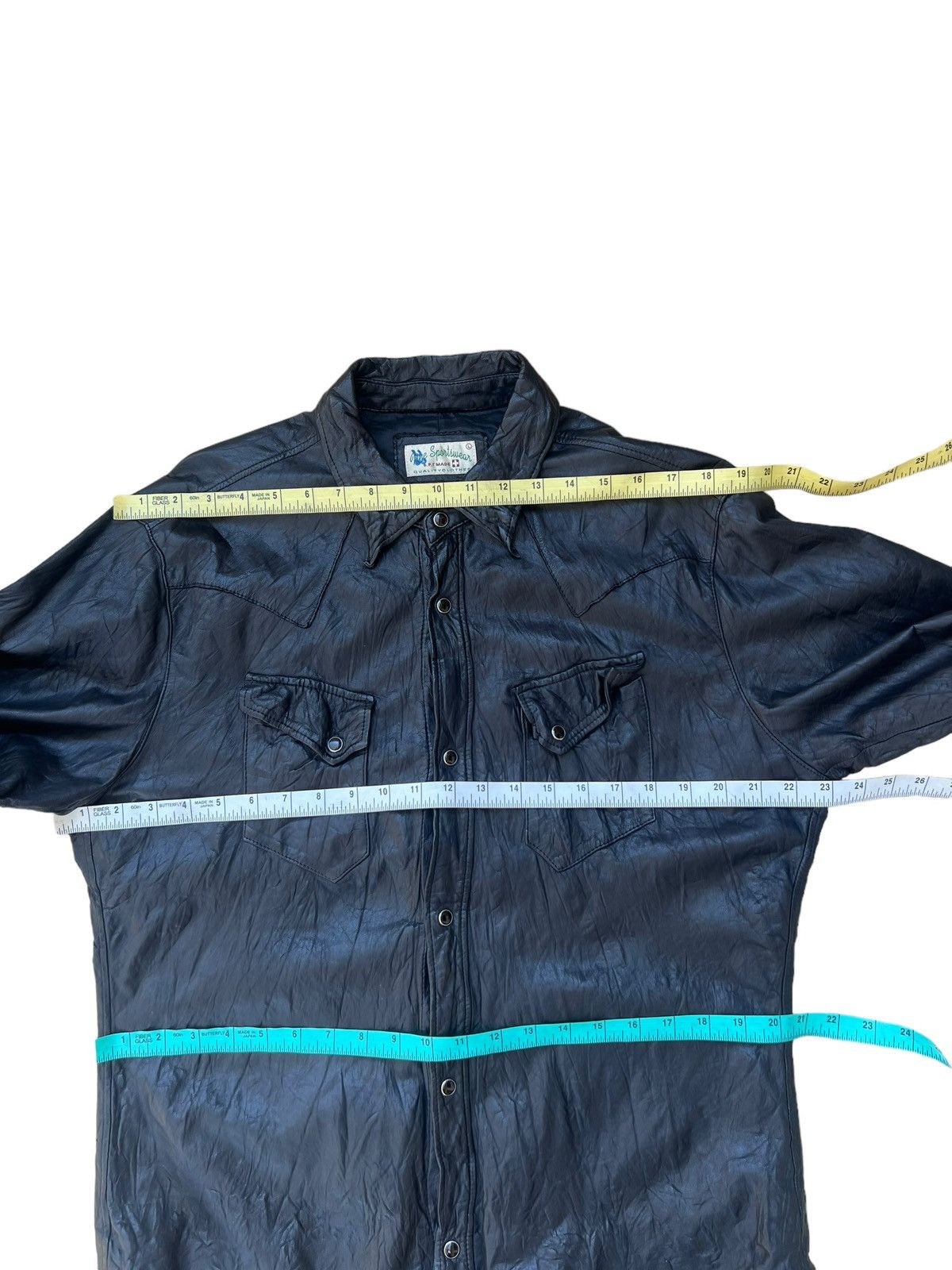 Beams Plus Japan b.P.r Made Fine Sportswear Cow Leather Western Shirt Size US L / EU 52-54 / 3 - 3 Thumbnail