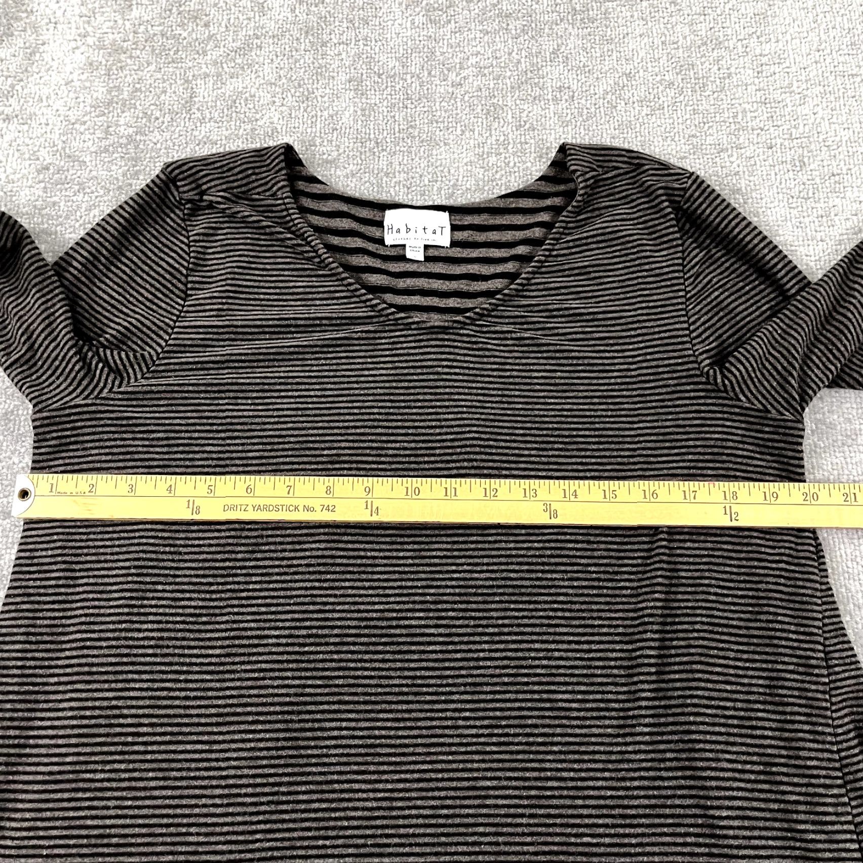 Habitat HABITAT Clothes To Live Shirt Womens Large Brown Black Striped Tunic Top Stretch Size L / US 10 / IT 46 - 6 Thumbnail