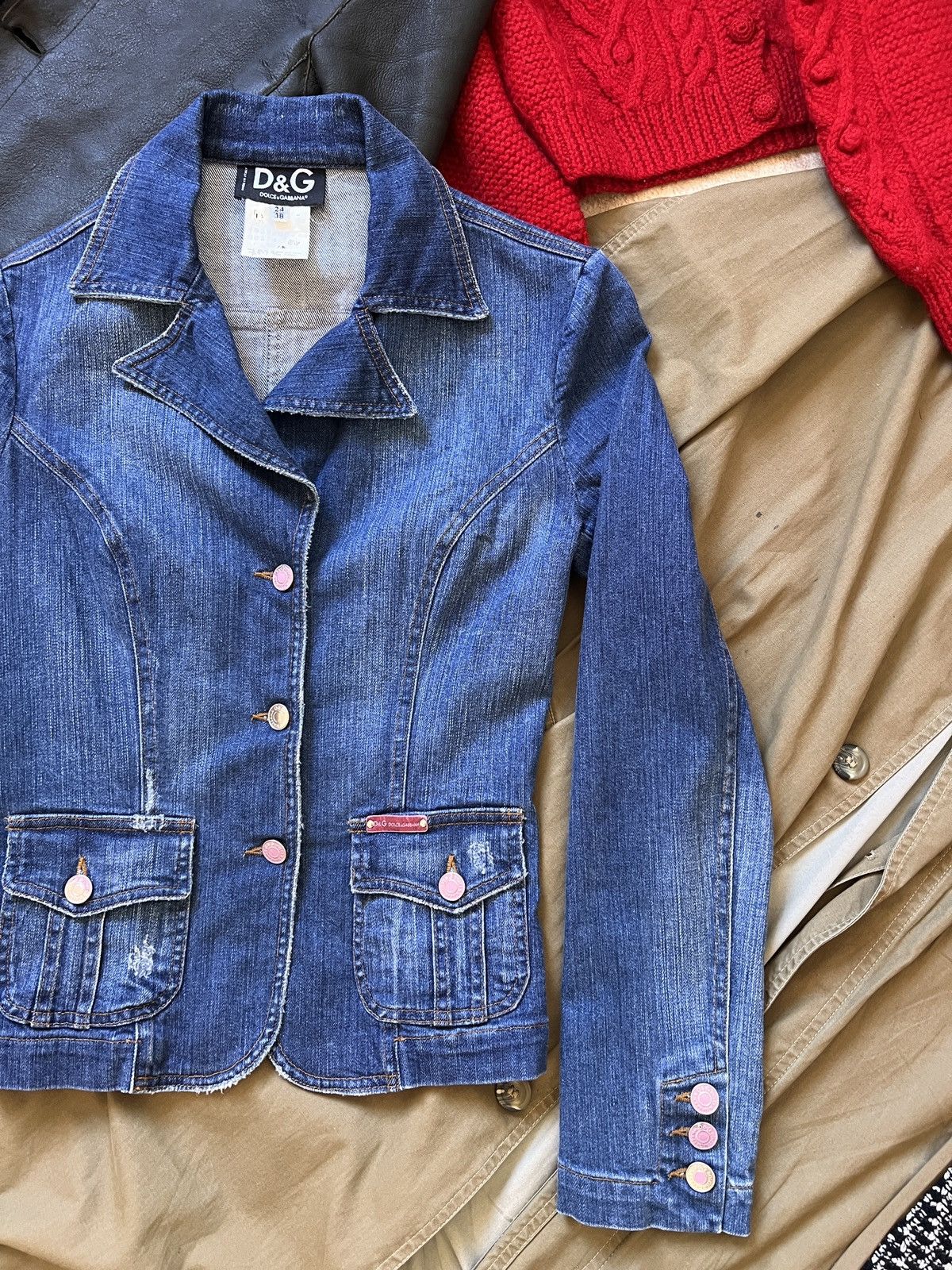 Dolce & Gabbana Dolce&Gabbana Vintage Denim Blazer Jacket Avant-Garde Size XS / US 0-2 / IT 36-38 - 9 Thumbnail