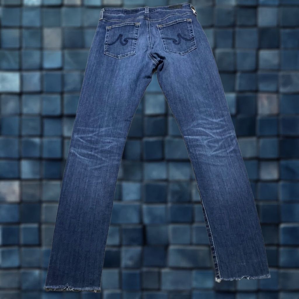 Denime AG Adriano Goldschmied Jeans Womens 28 Blue Skinny Slit Distressed 5-Pocket Denim Farrah 28in Inseam Rise High Adult Womens Jeans Blue - Size 28" / US 6 / IT 42 - 1 Thumbnail