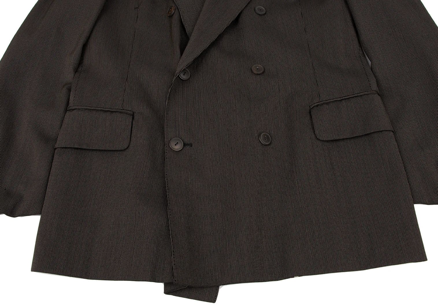 Jean Paul Gaultier Pinstripe Double Jacket in Black Brown, Size 50 Size US M / EU 48-50 / 2 - 11 Thumbnail