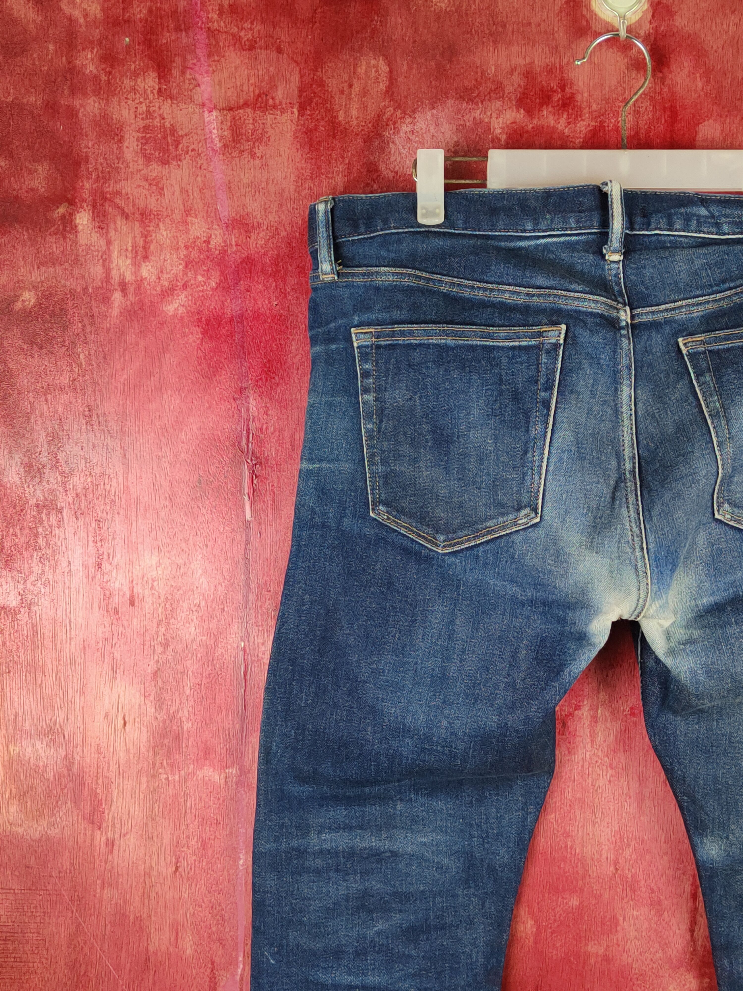 Japanese Brand Uniqlo Dark Blue Distressed Ripped Jeans #S1623 Size US 36 / EU 52 - 9 Thumbnail