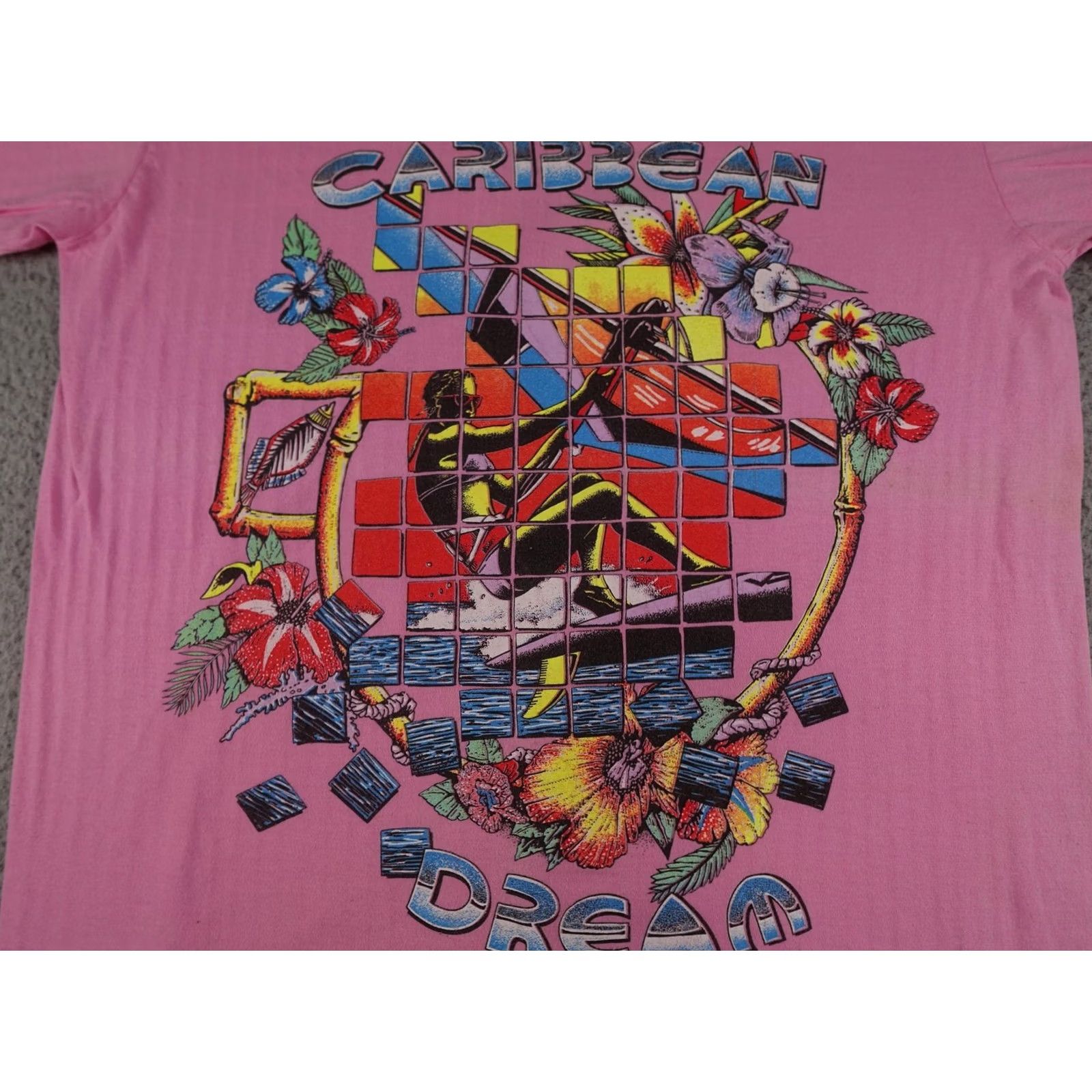 Vintage VINTAGE Surf Shirt Mens Medium Pink Caribbean Dream 90s Tropical Beach Graphic Tee Crew Neck Short Sleeve Modern T-Shirt Mens Size US M / EU 48-50 / 2 - 2 Thumbnail