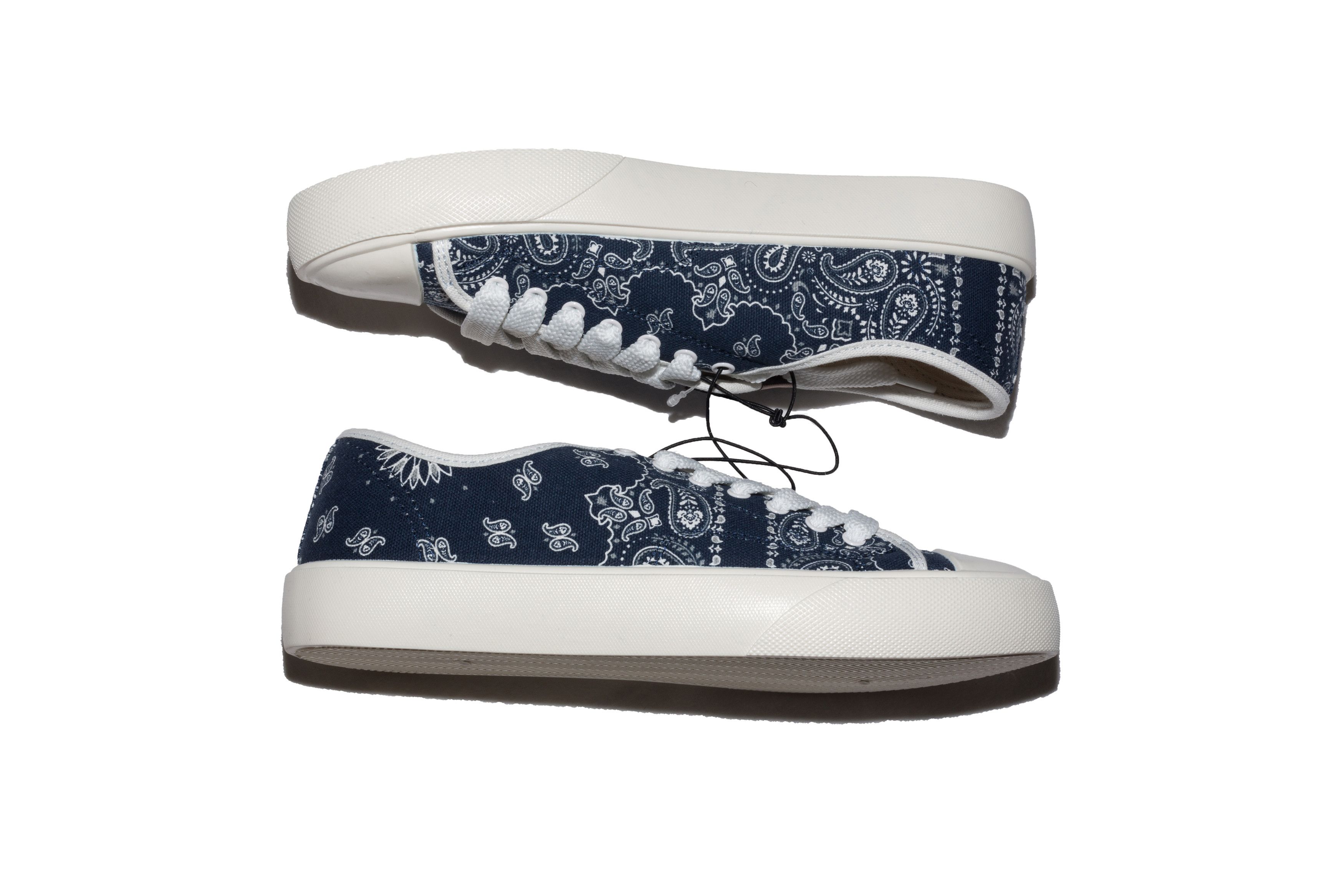 Maison MIHARA YASUHIRO Navy Paisley Lace Up Court Shoes Size US 8.5 / EU 41-42 - 7 Thumbnail