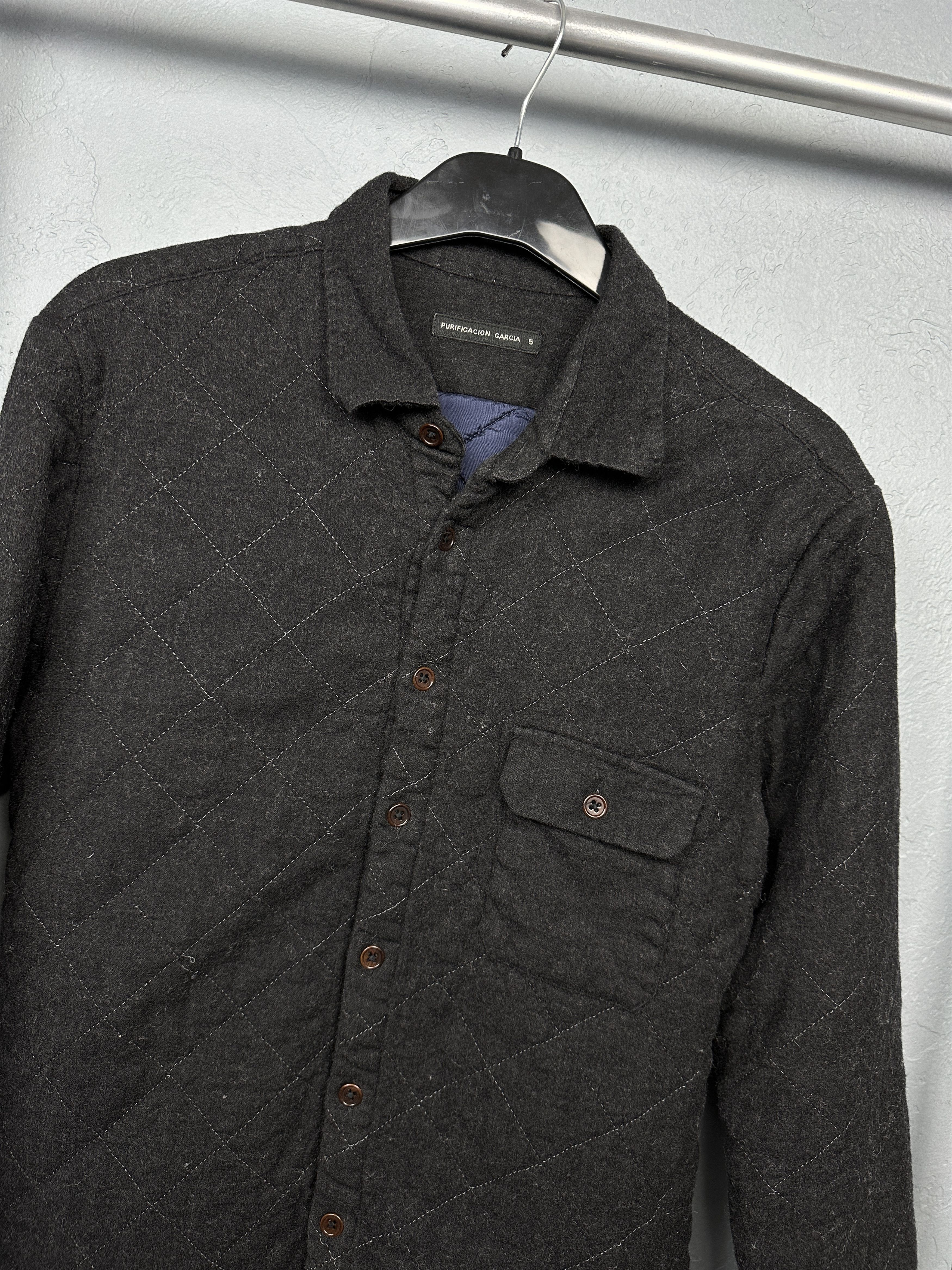 PURIFICATION GARCIA Purification Garcia Quilted Wool Overshirt Jacket Size US M / EU 48-50 / 2 - 2 Thumbnail