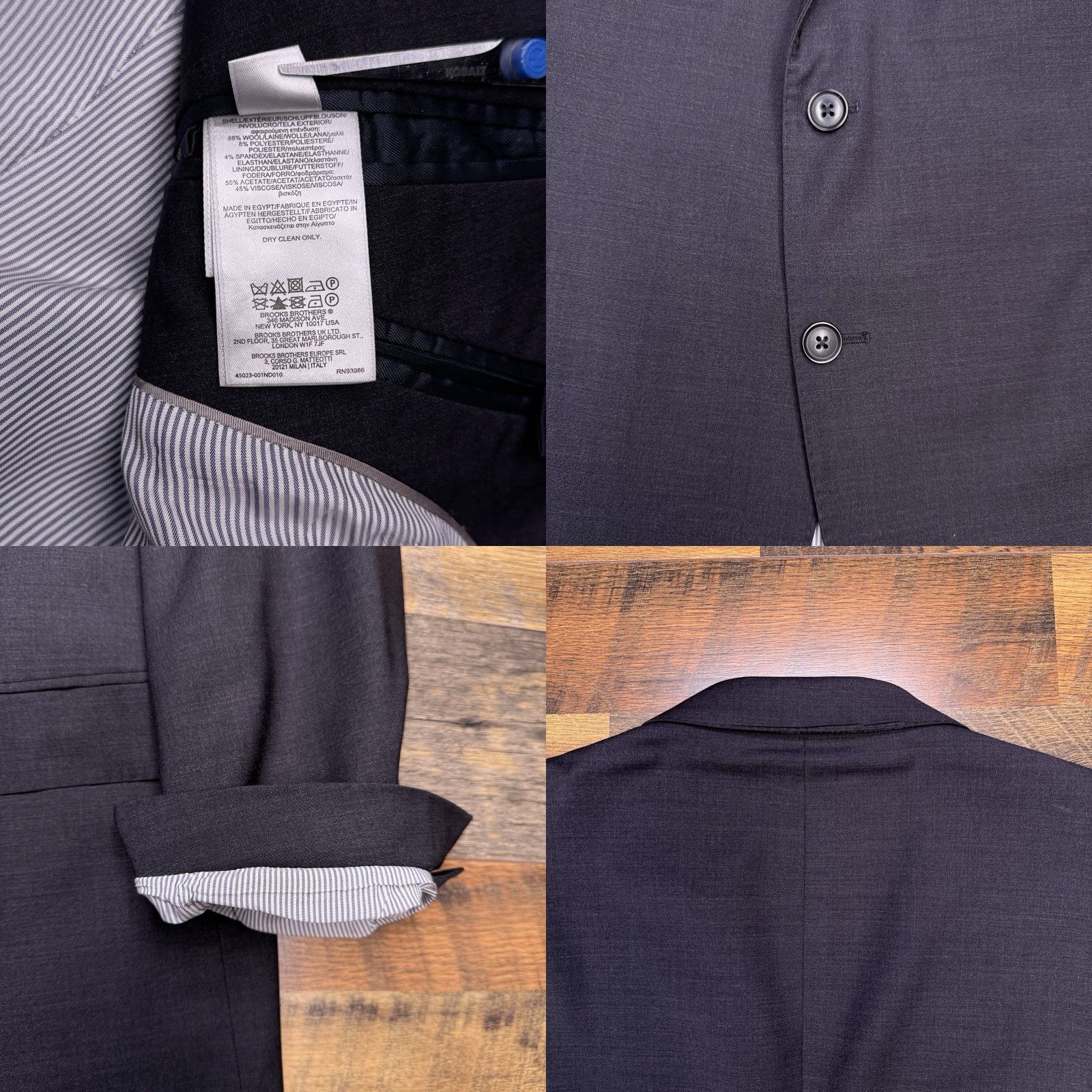 Brooks Brothers Brooks Brothers Explorer Madison Fit Suit Jacket 50R Gray Wool Stretch Blazer Size 50R - 8 Thumbnail