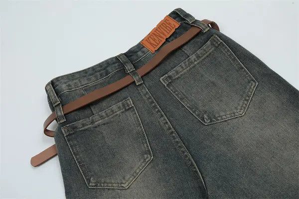 VIBE American retro distressed washed wide-leg jeans Size US 32 / EU 48 - 4 Thumbnail