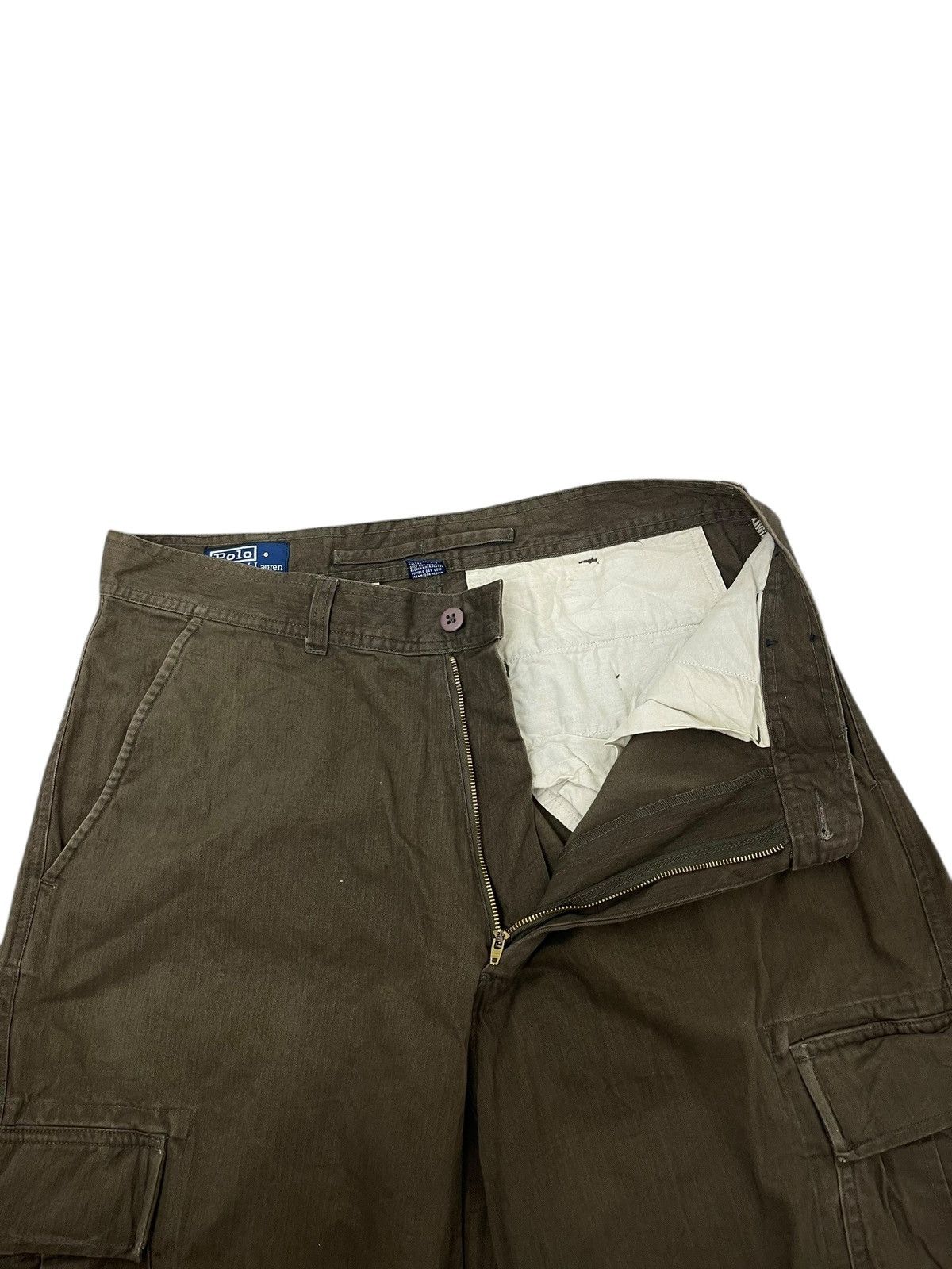 Polo Ralph Lauren Baggy Wide Cargo Polo Ralph Lauren Cargo Herringbones 4🟦0 Size US 35 - 7 Thumbnail