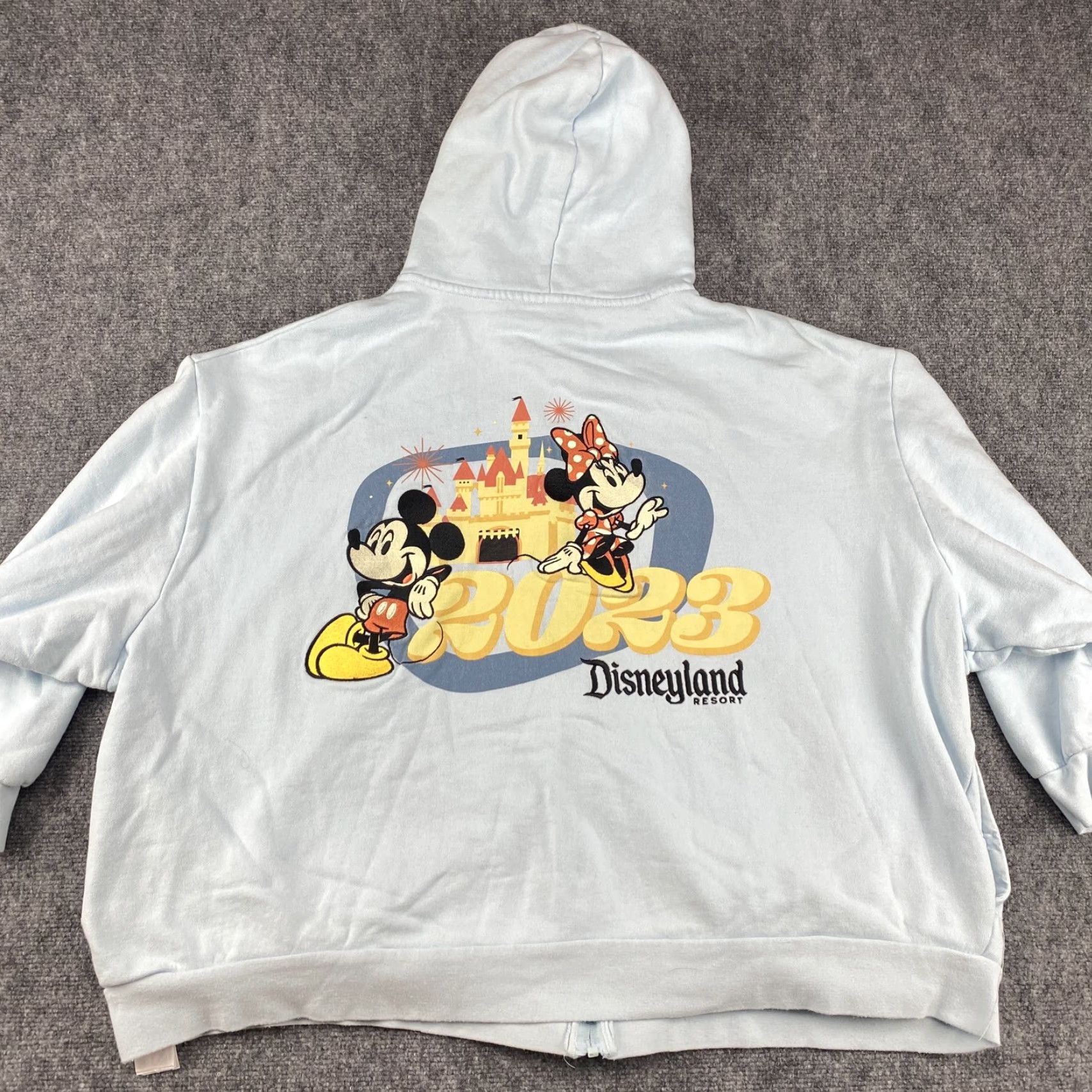 Disney Disney Hoodie Mens 3XL Blue 2023 Mickey Minnie Mouse Full Zip Fleece Jacket Size US XXL / EU 58 / 5 - 2 Thumbnail