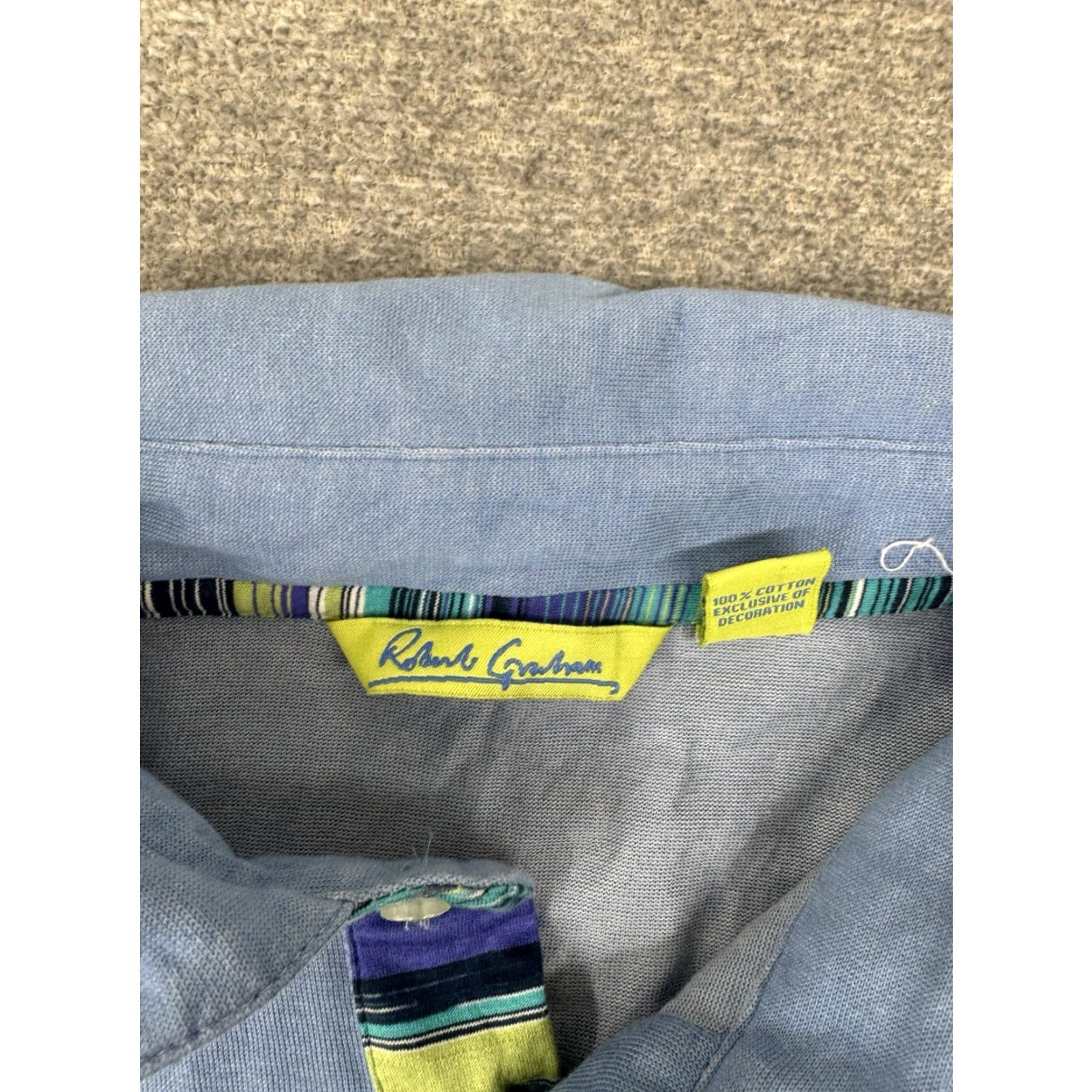 Robert Graham Robert Graham Classic Fit Polo Shirt Men’s XL Blue Short Sleeve Button Collared Casual Designer Shirt Size US XL / EU 56 / 4 - 3 Thumbnail