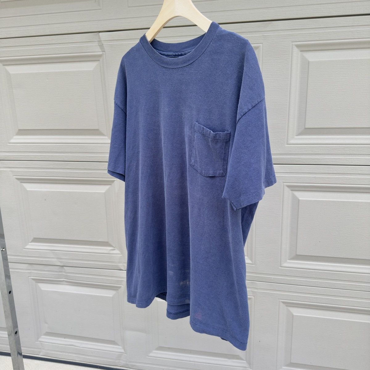 Vintage Vintage Sun Faded Blue Pocket Tee Shirt ERD Grunge Chrome Size US XL / EU 56 / 4 - 5 Thumbnail