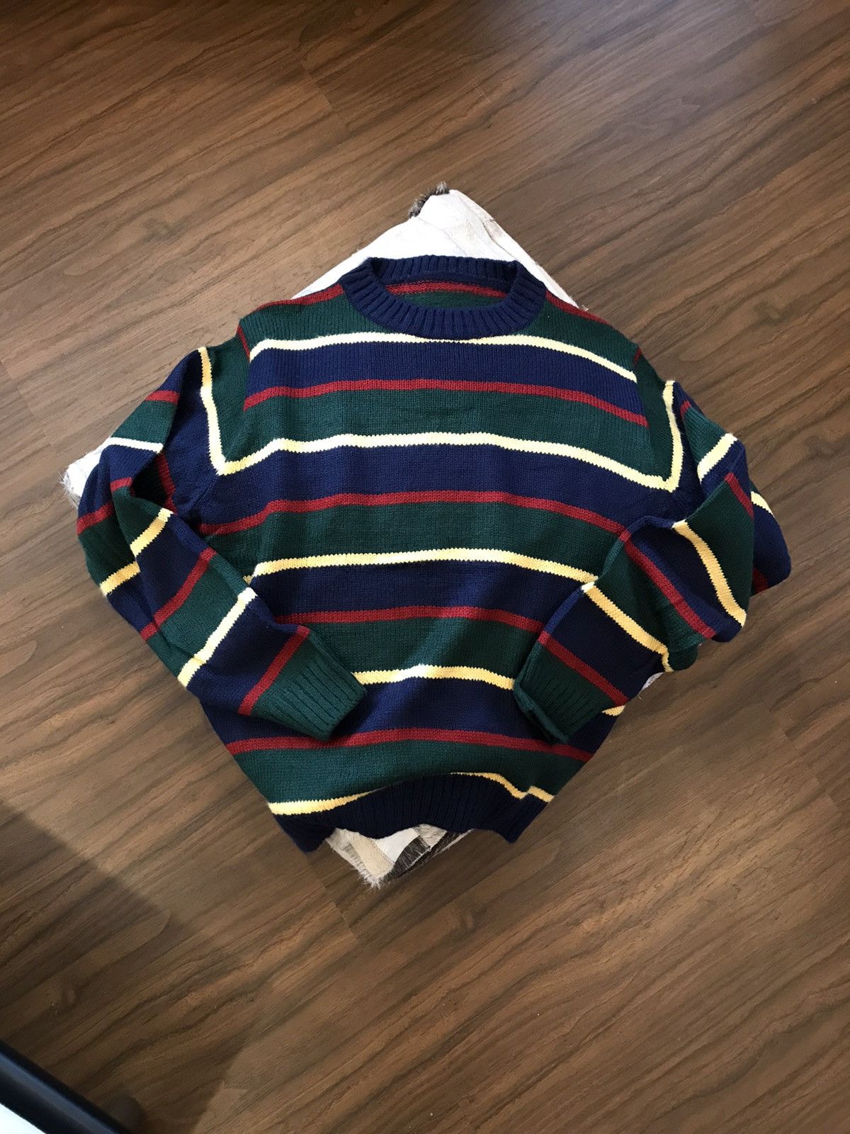 Japanese Brand Cardigan Stripe Colored ( Handmade ) Size US XL / EU 56 / 4 - 6 Thumbnail