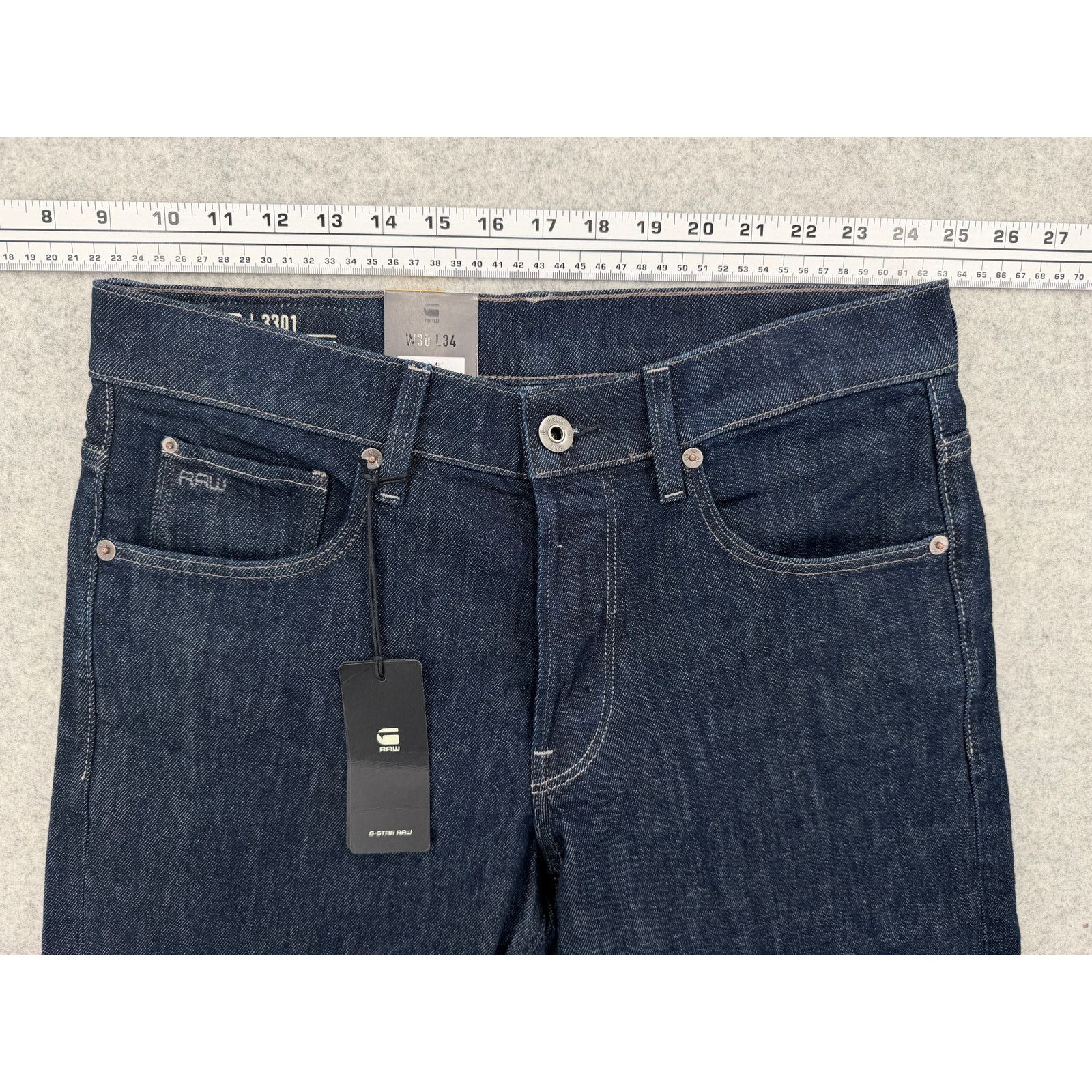 G-Star NWT G-Star Raw 3301 Regular Tapered Burten Stretch Jeans Size US 30 / EU 46 - 10 Thumbnail